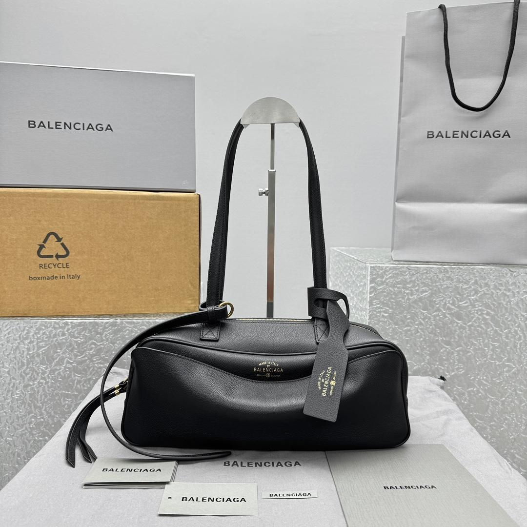 Balenciaga Carrie Bowling Bag Small In Black - DopestKickz