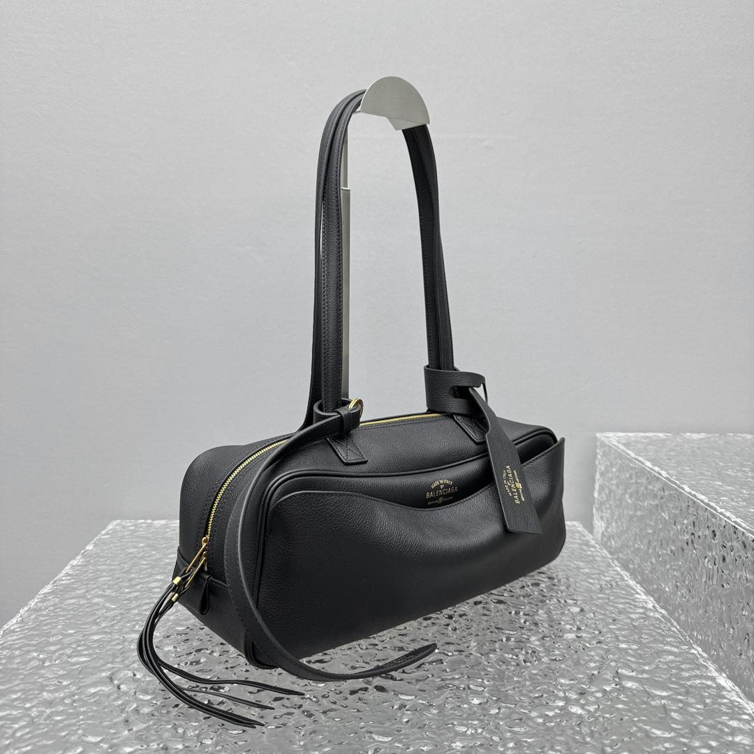 Balenciaga Carrie Bowling Bag Small In Black - DopestKickz