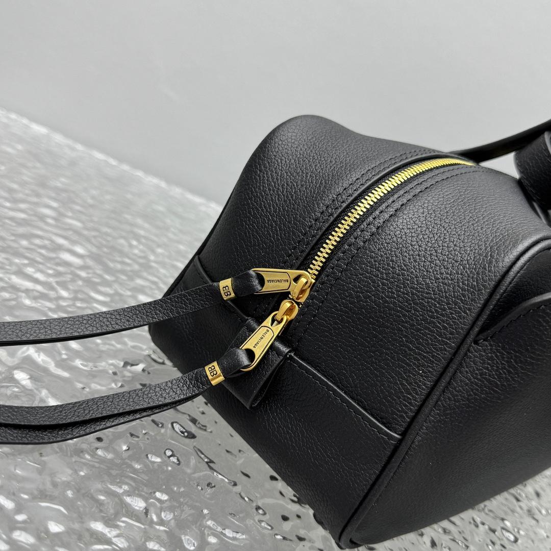 Balenciaga Carrie Bowling Bag Small In Black - DopestKickz