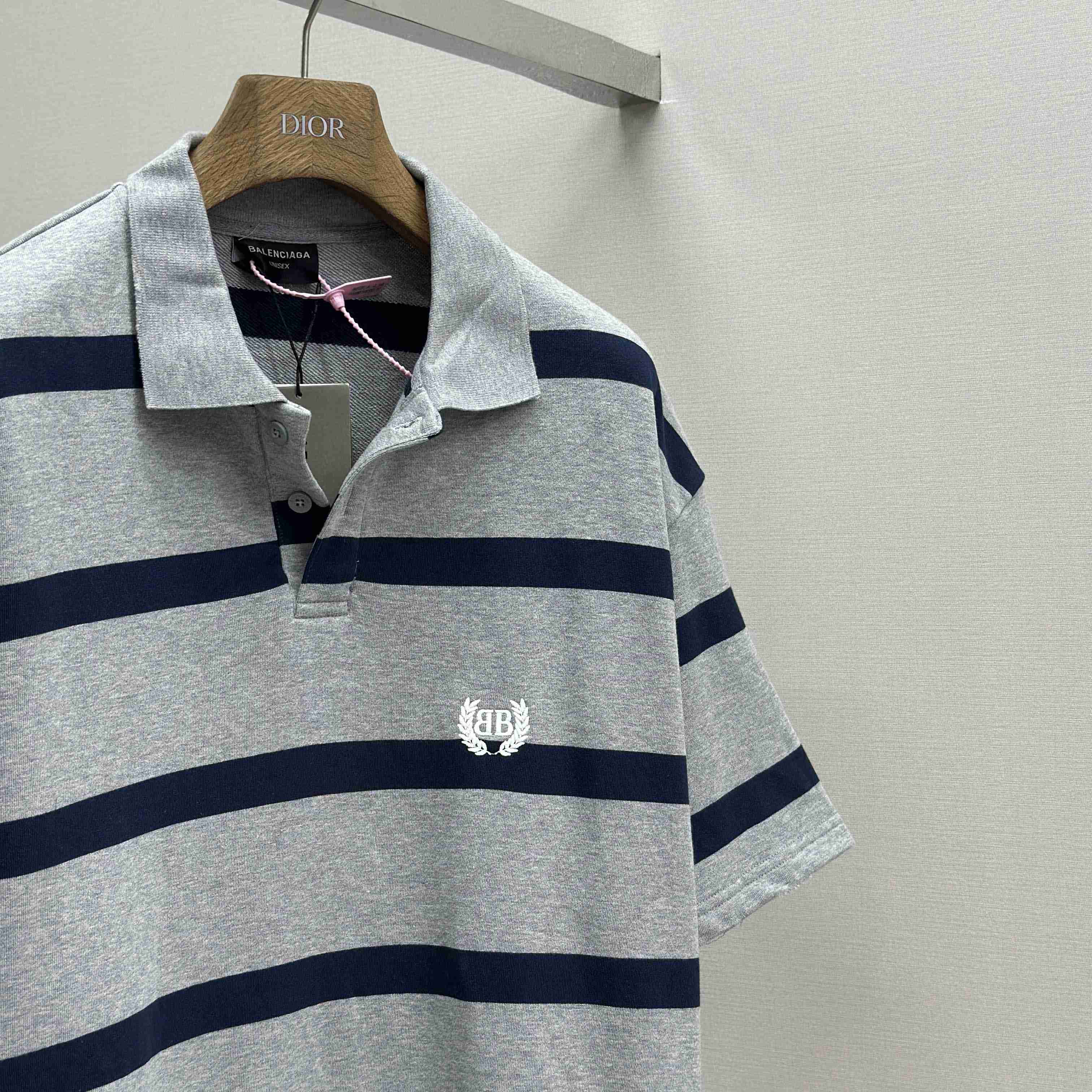 Balenciaga Laurel Classic Oversized Polo In Heavy Grey - DopestKickz
