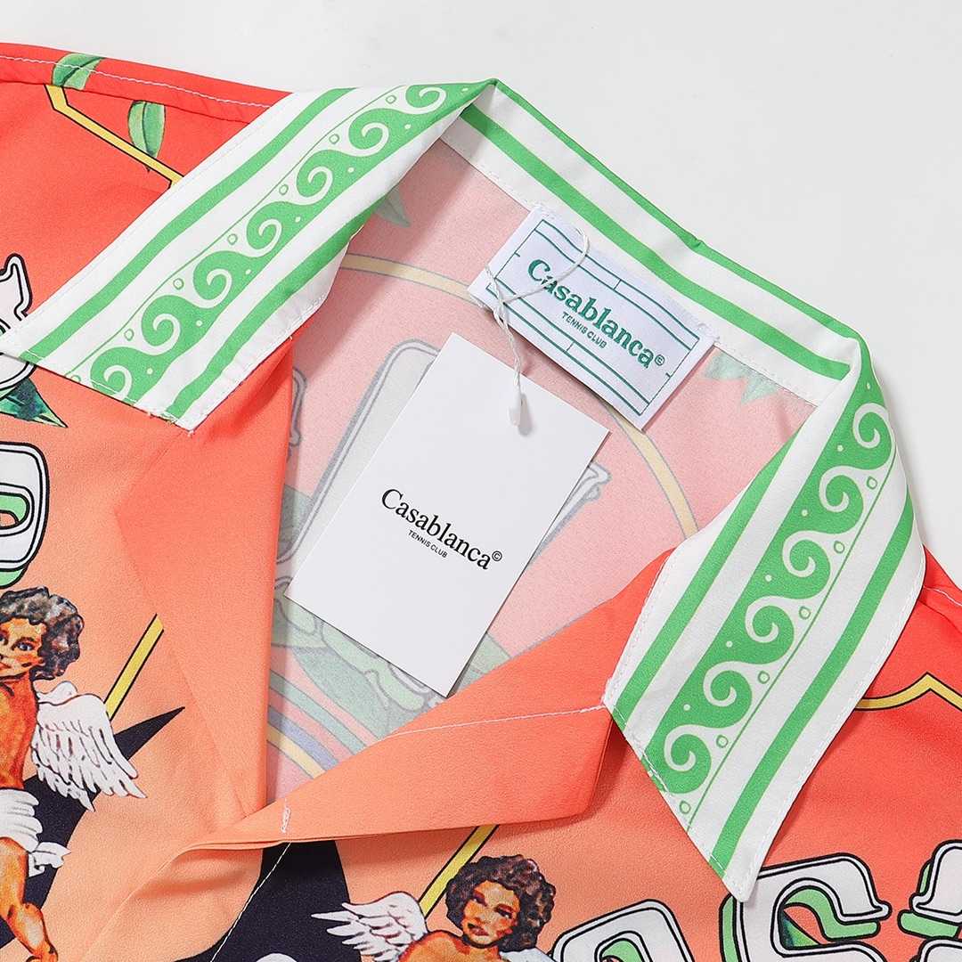 Casablanca Trophy Orange Linen Shirt  YF1228  (50% Off Sale) - DopestKickz