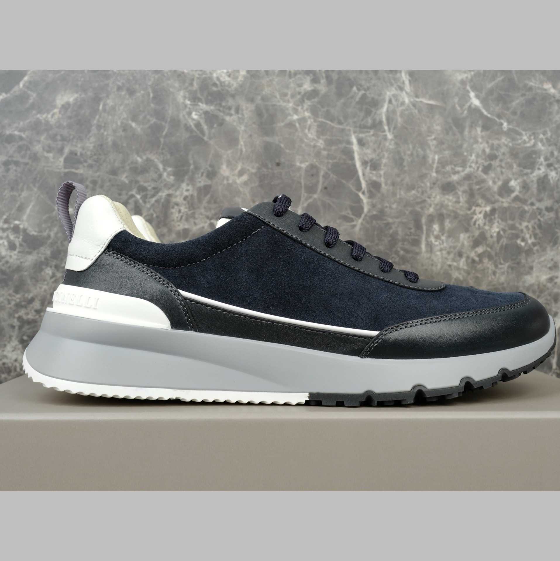 Brunello Cucinelli Washed Suede And Semi-polished Calfskin Runners  - DopestKickz