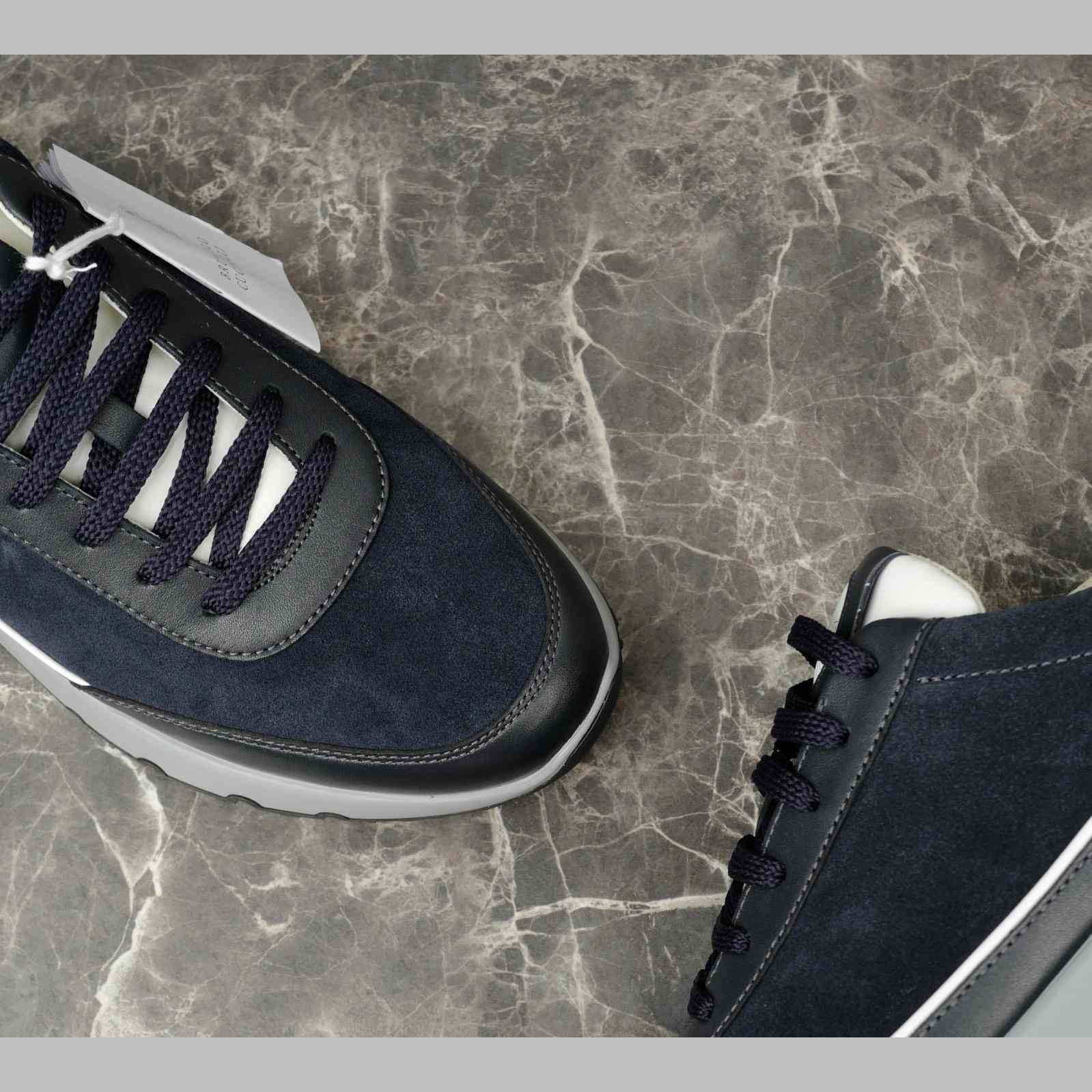 Brunello Cucinelli Washed Suede And Semi-polished Calfskin Runners  - DopestKickz