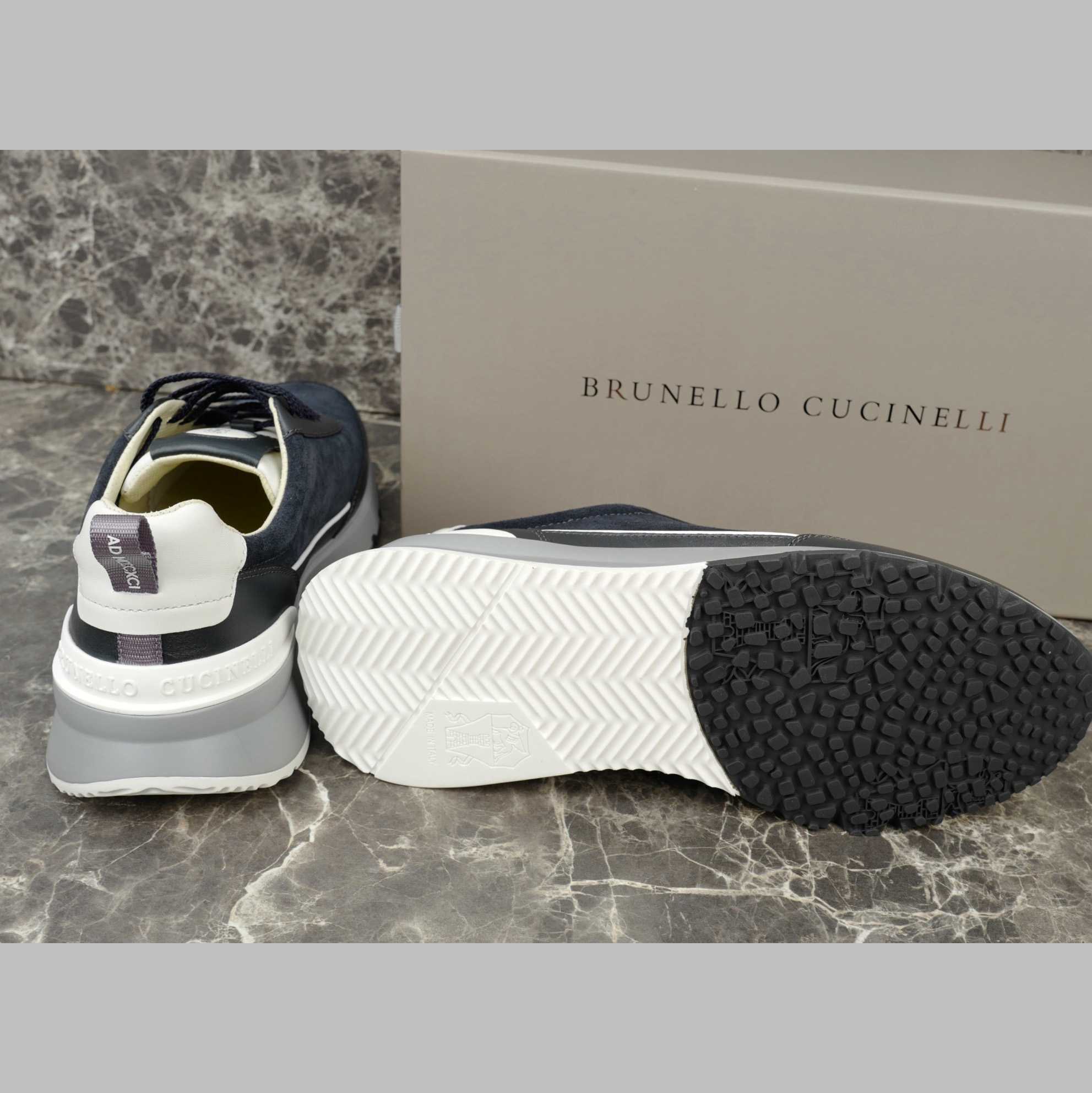 Brunello Cucinelli Washed Suede And Semi-polished Calfskin Runners  - DopestKickz