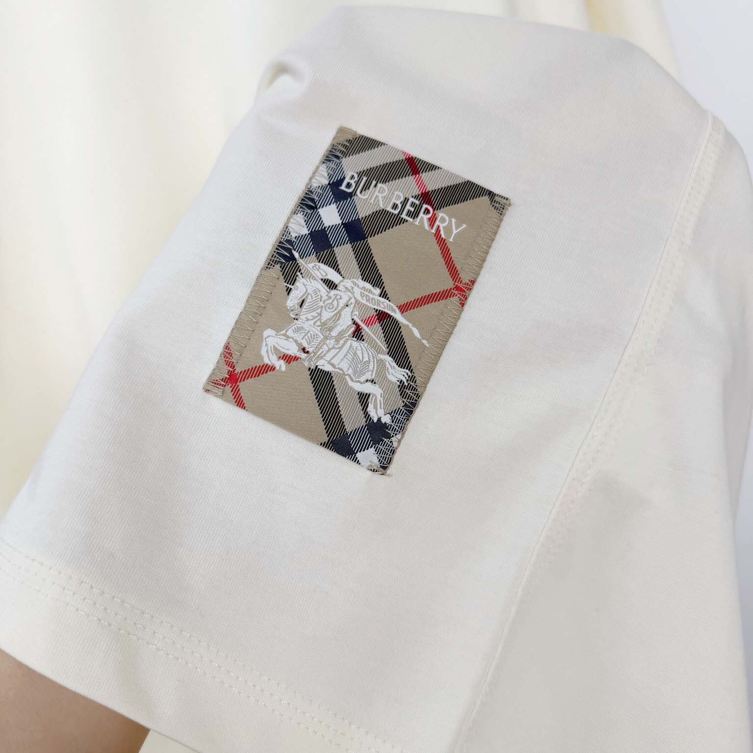 Burberry Check Label Cotton T-shirt  - DopestKickz