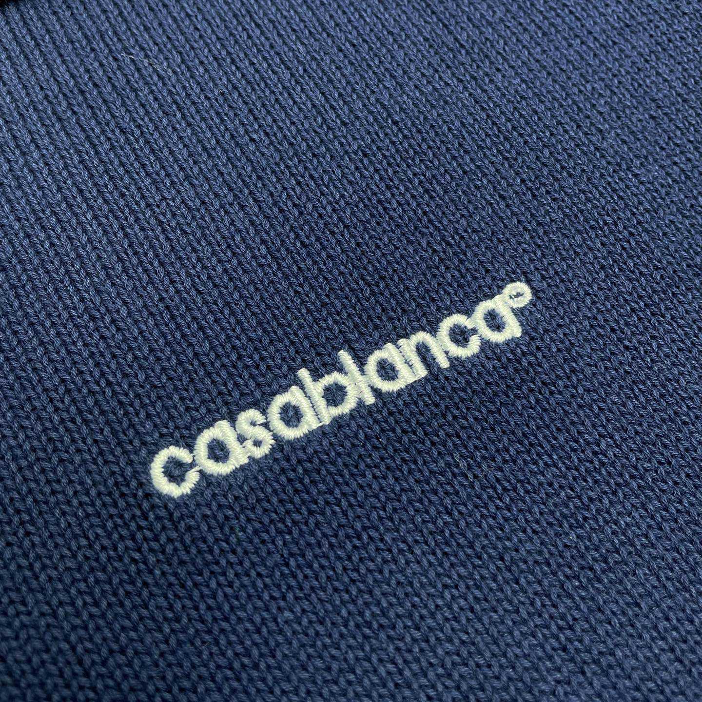 Casablanca Merino Wool T-shirt With Striped Collar In Blue   D0089 - DopestKickz