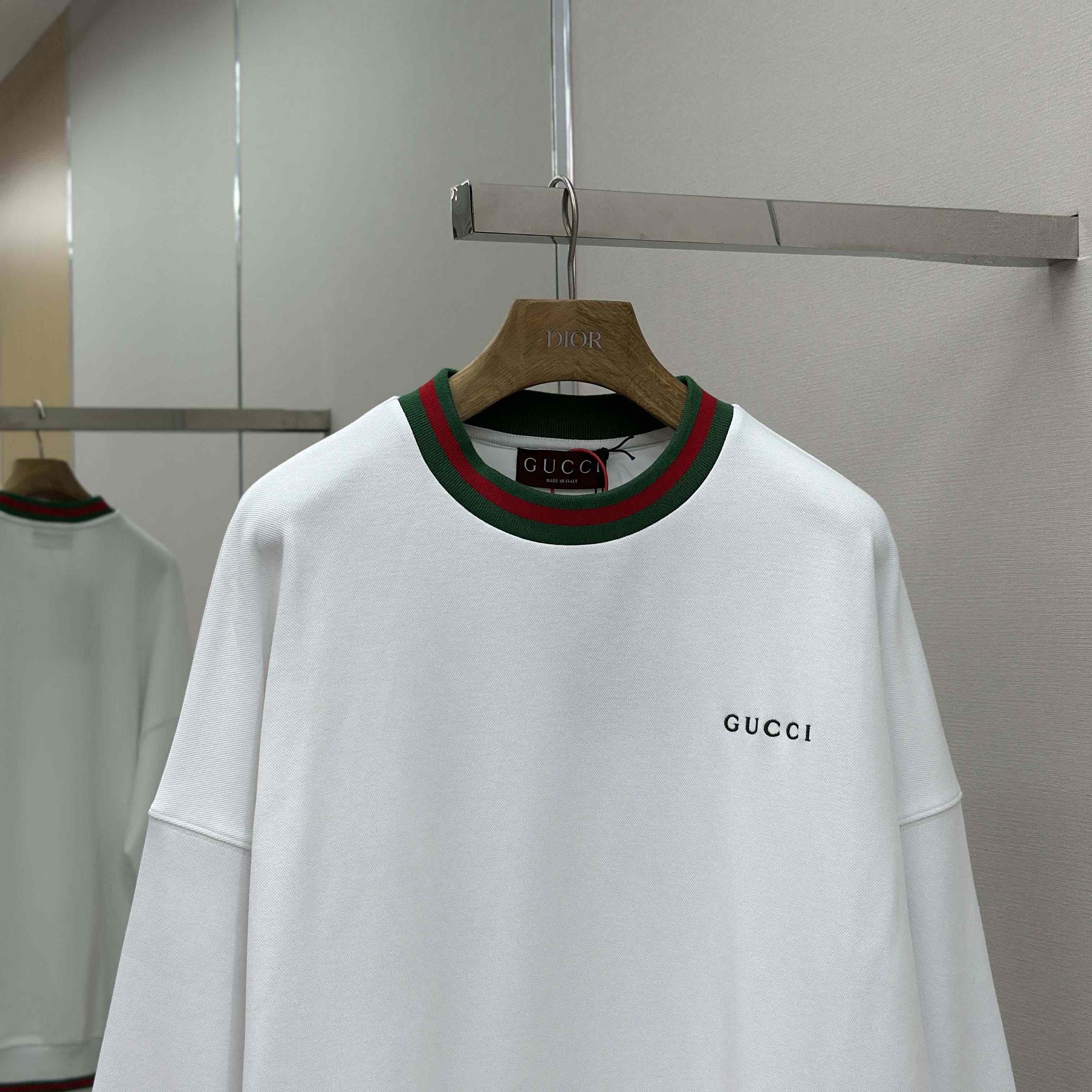 Gucci Cotton Piquet Sweatshirt With Web - DopestKickz