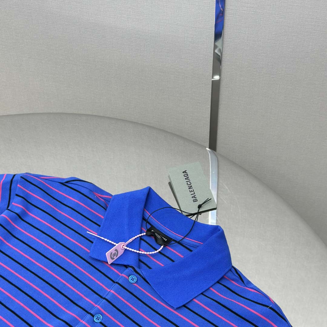 Balenciaga Striped Polo Shirt - DopestKickz