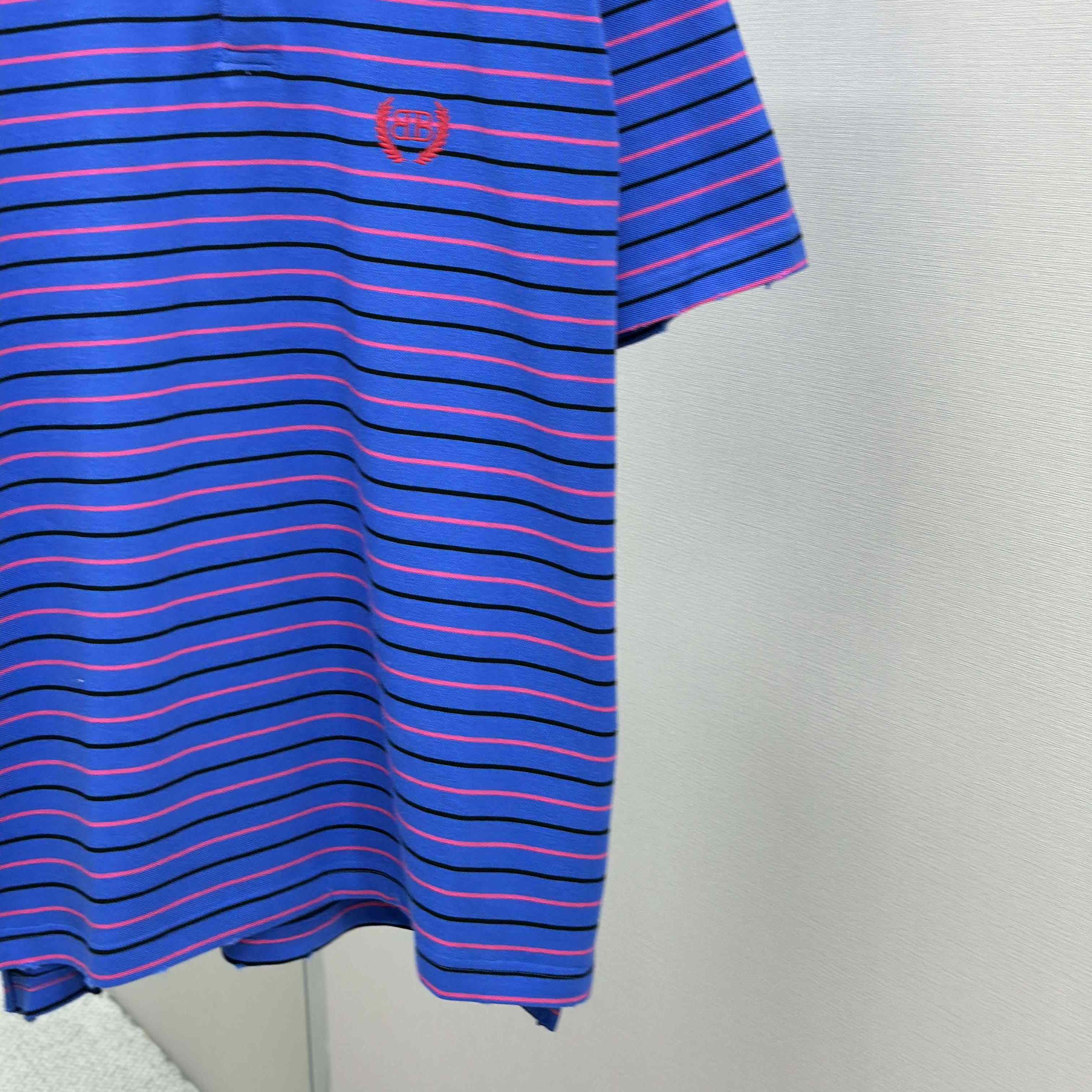 Balenciaga Striped Polo Shirt - DopestKickz