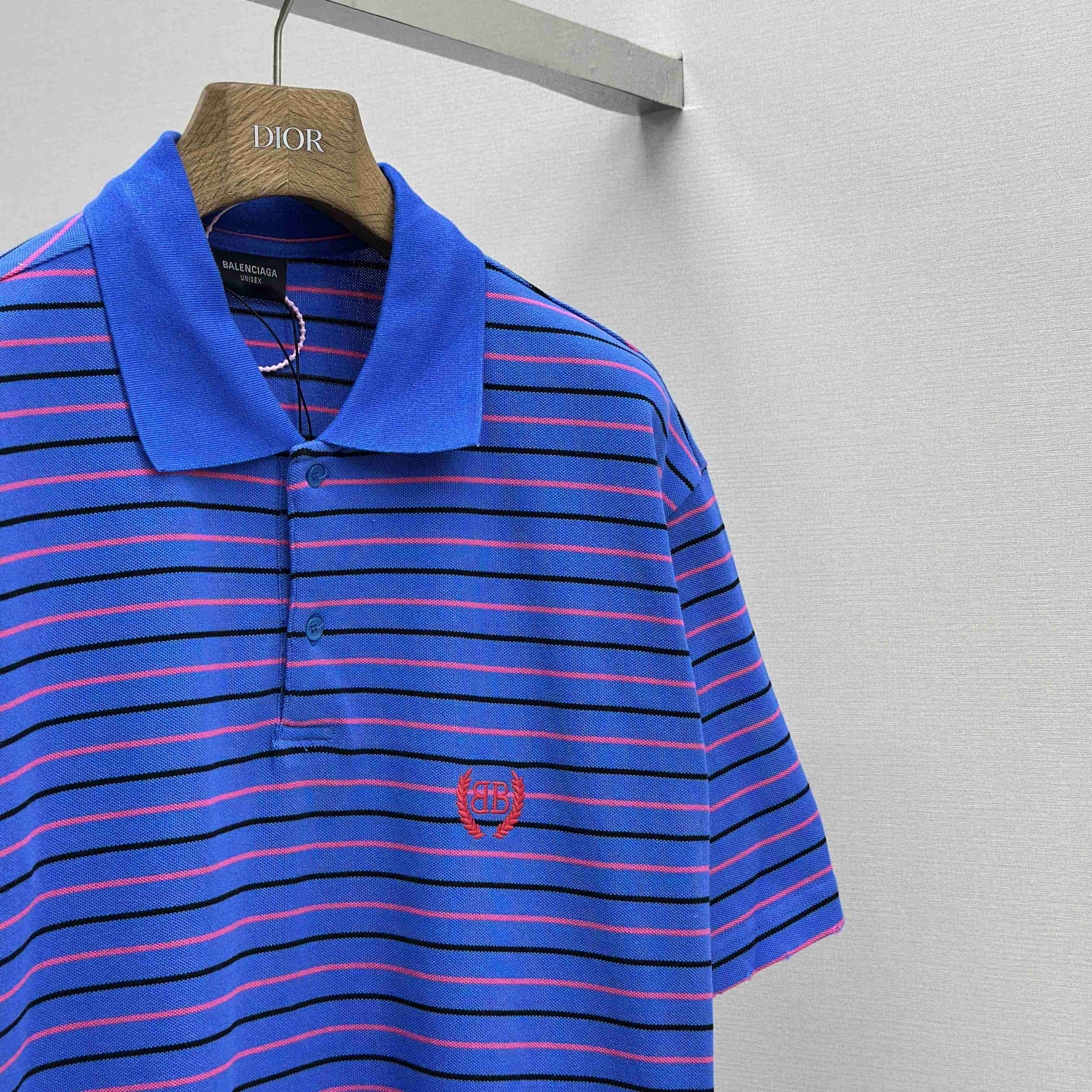 Balenciaga Striped Polo Shirt - DopestKickz