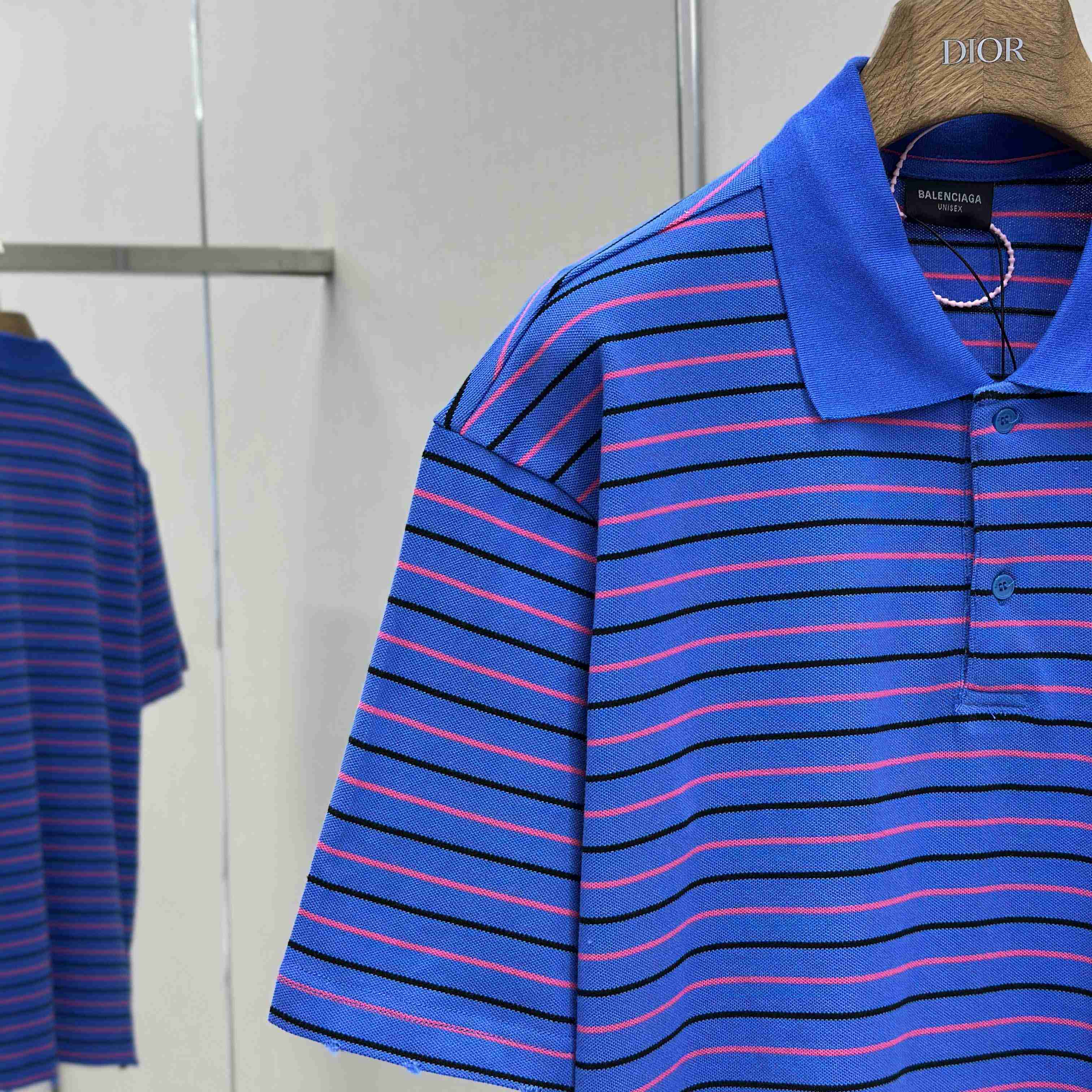 Balenciaga Striped Polo Shirt - DopestKickz