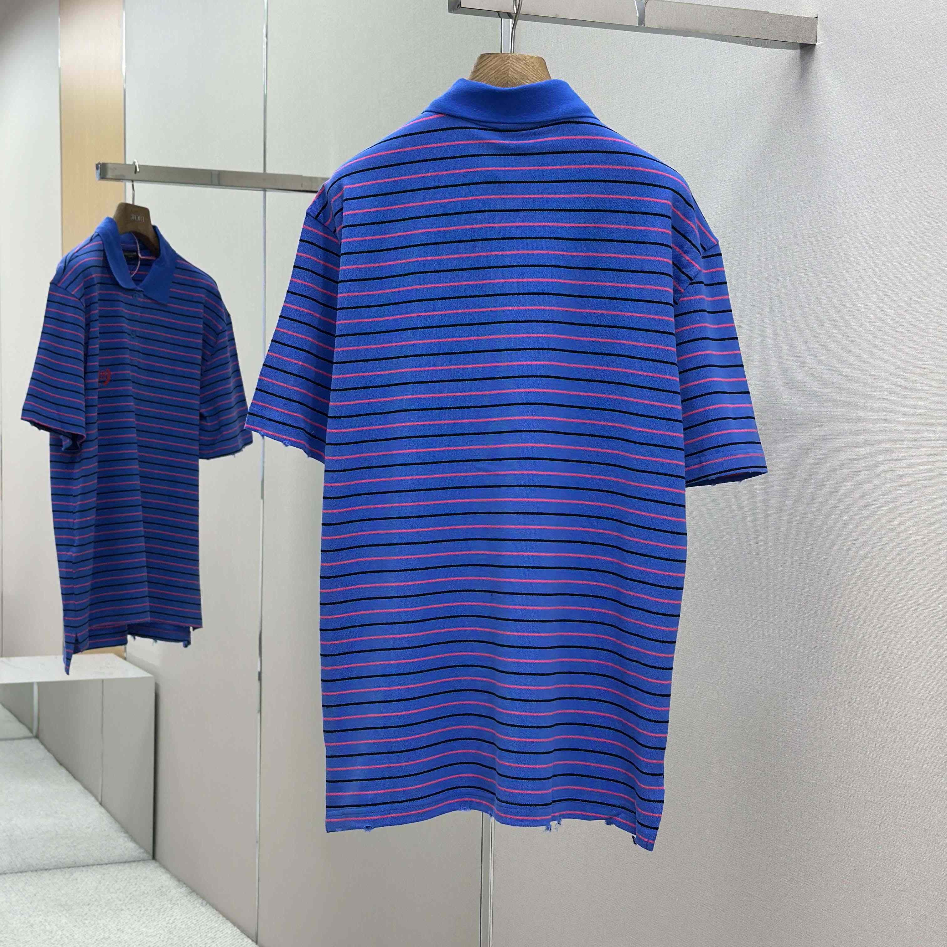 Balenciaga Striped Polo Shirt - DopestKickz