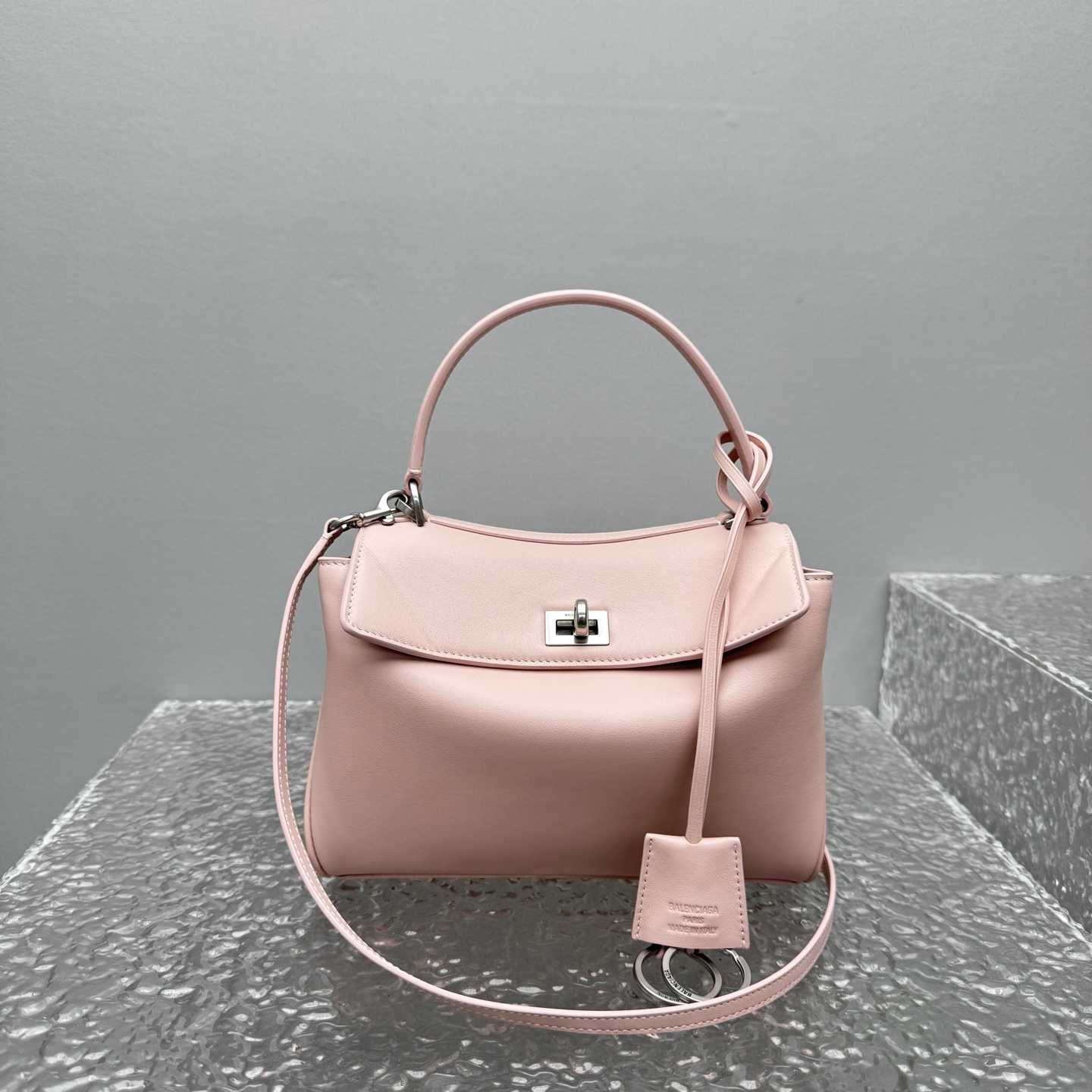 Balenciaga Rodeo Handbag Mini In Suede Pink - DopestKickz