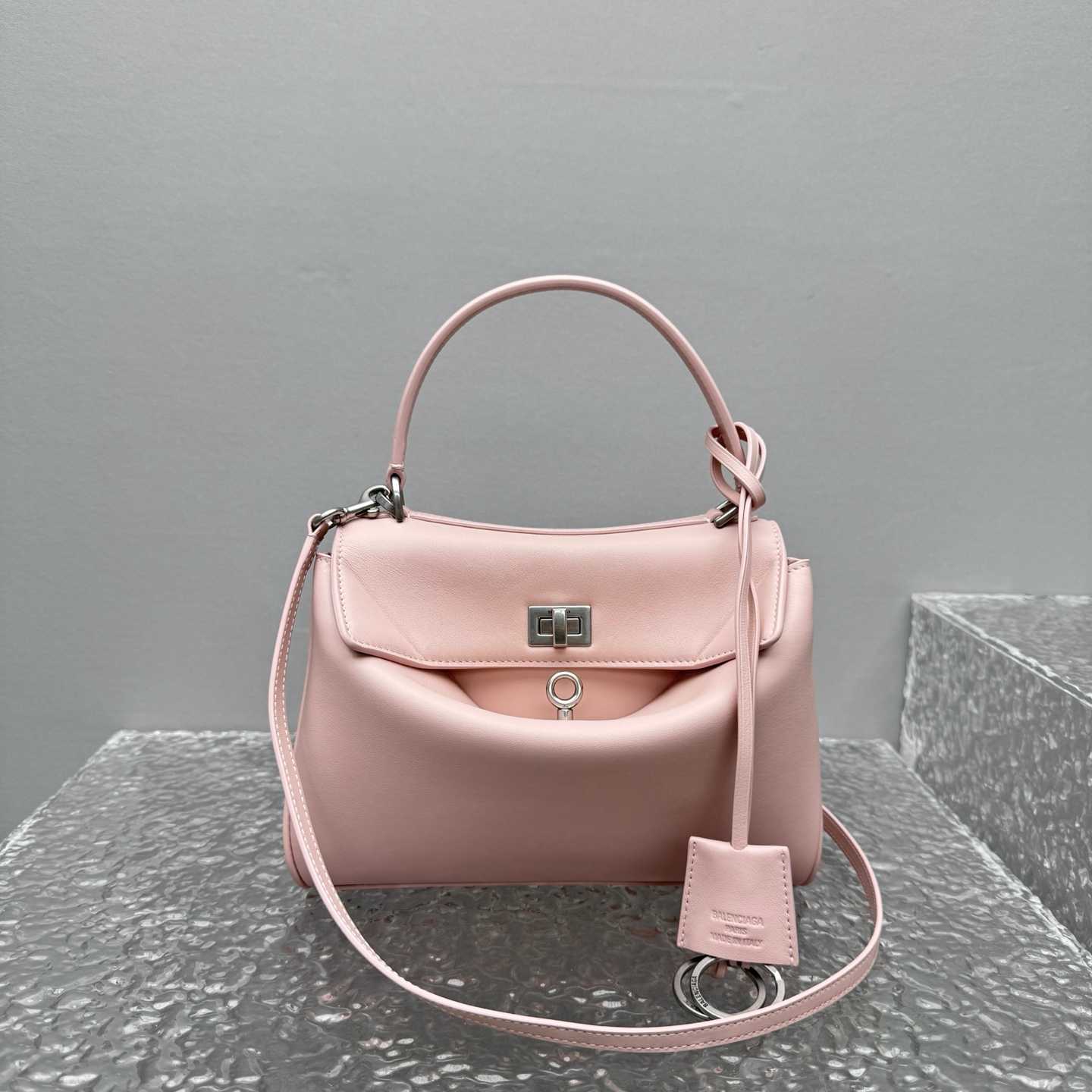 Balenciaga Rodeo Handbag Mini In Suede Pink - DopestKickz