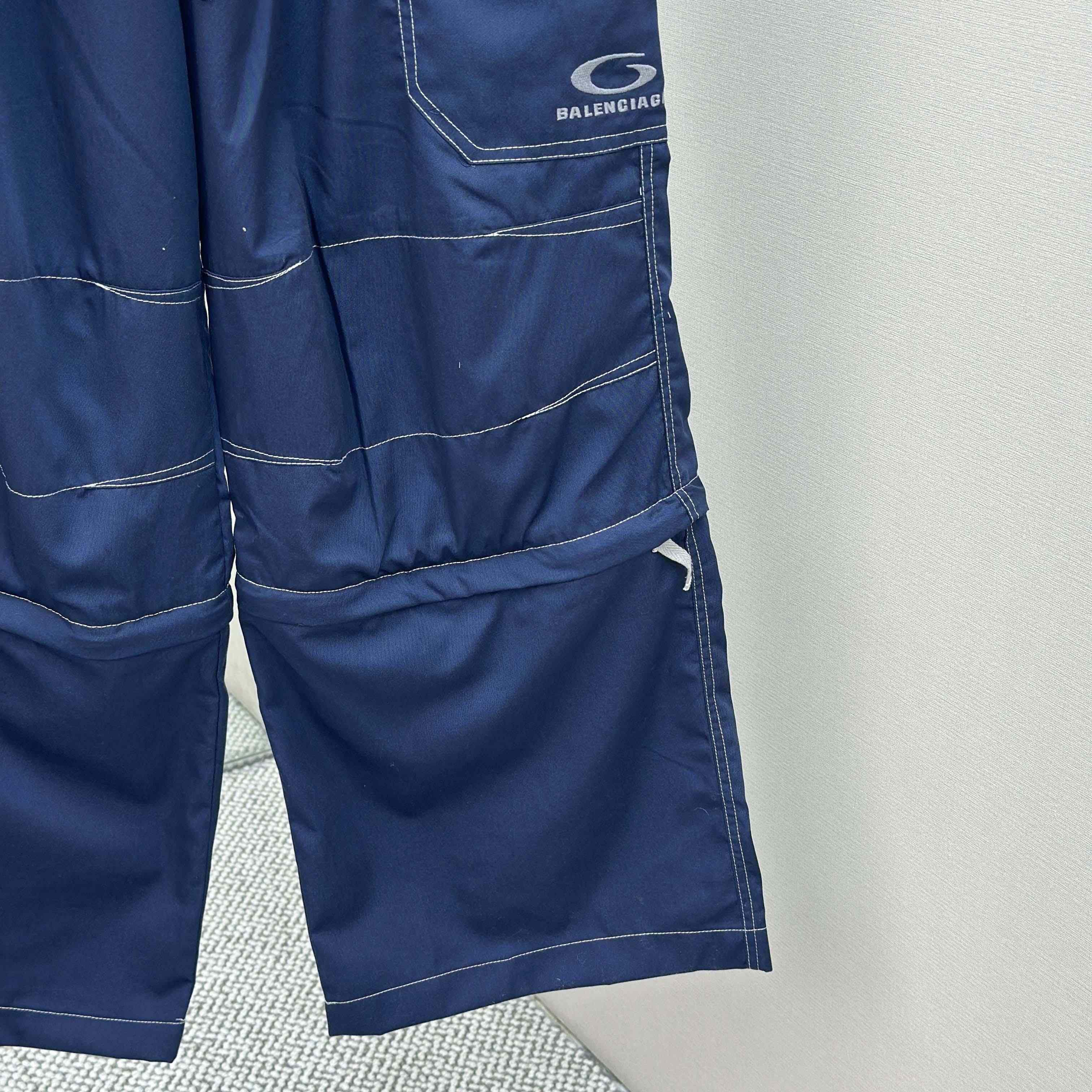 Balenciaga Utility Work Pants In Navy Mixed Cotton Twill - DopestKickz