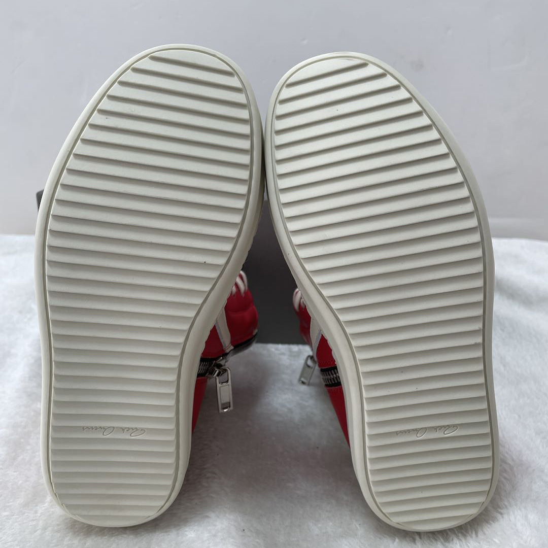 Rick Owens Red Geobasket High-Top Sneakers XZ2003   (50% Off Sale) - DopestKickz