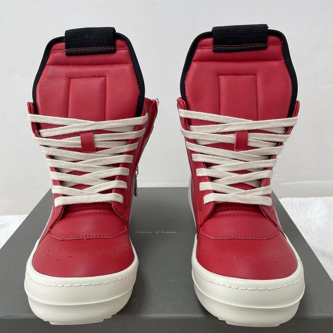 Rick Owens Red Geobasket High-Top Sneakers XZ2003   (50% Off Sale) - DopestKickz