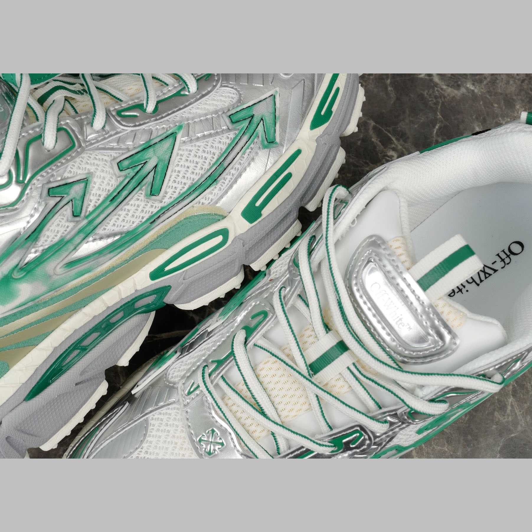 Off-White Silver/Blue Be Right Back - DopestKickz