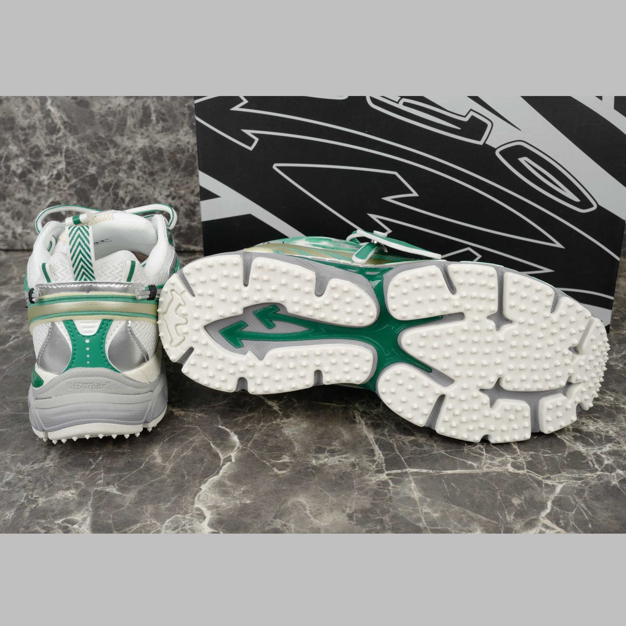 Off-White Silver/Blue Be Right Back - DopestKickz