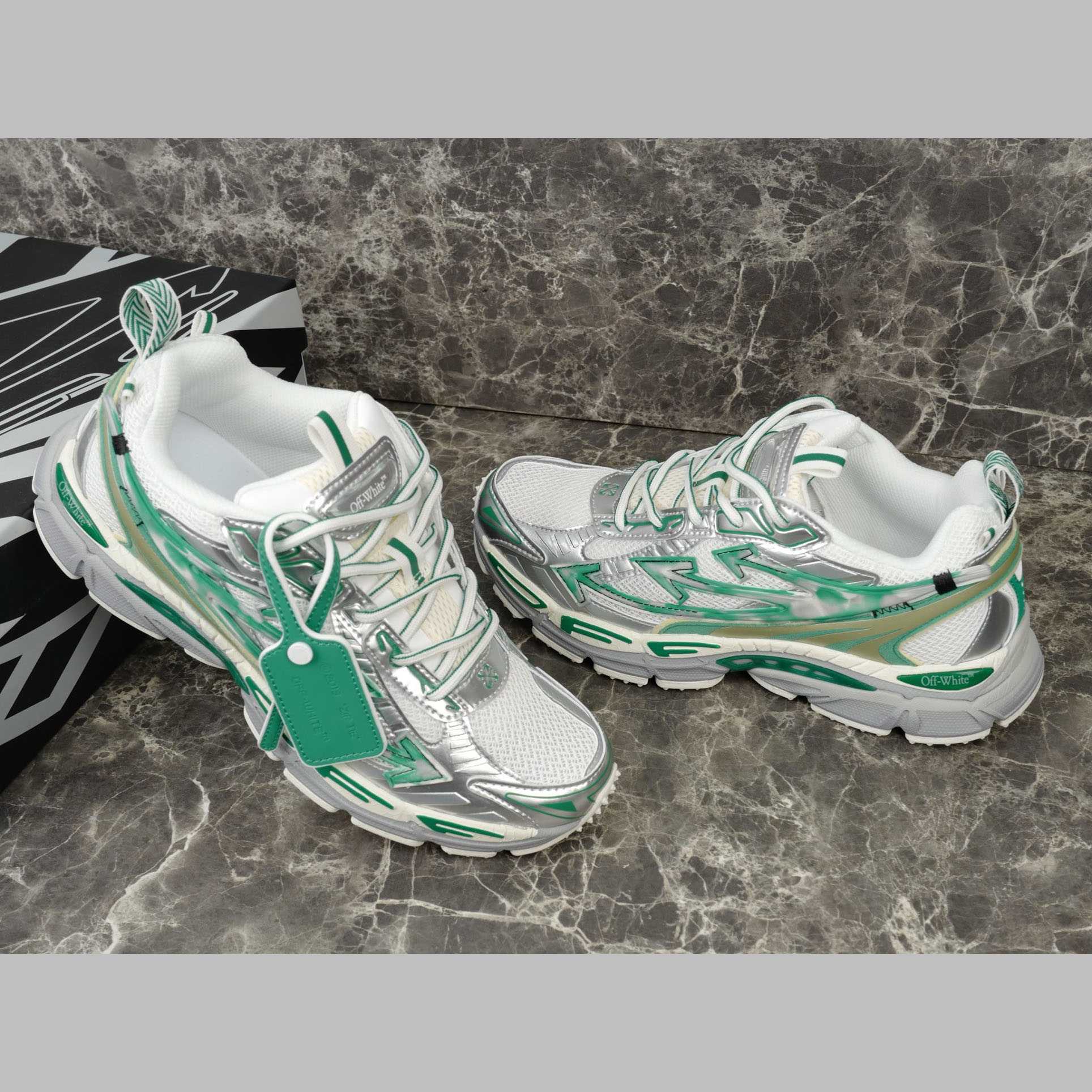 Off-White Silver/Blue Be Right Back - DopestKickz