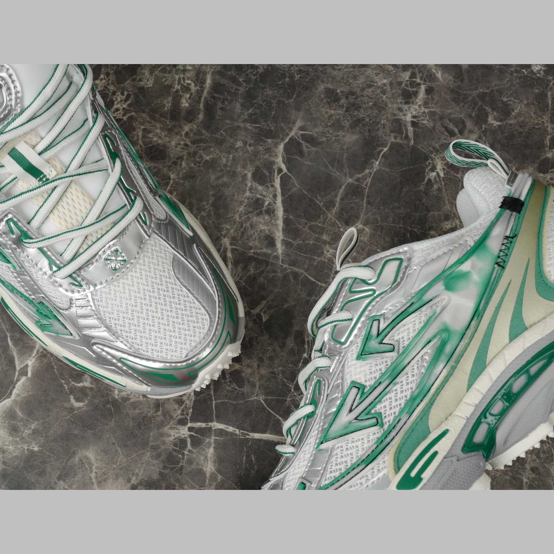 Off-White Silver/Blue Be Right Back - DopestKickz