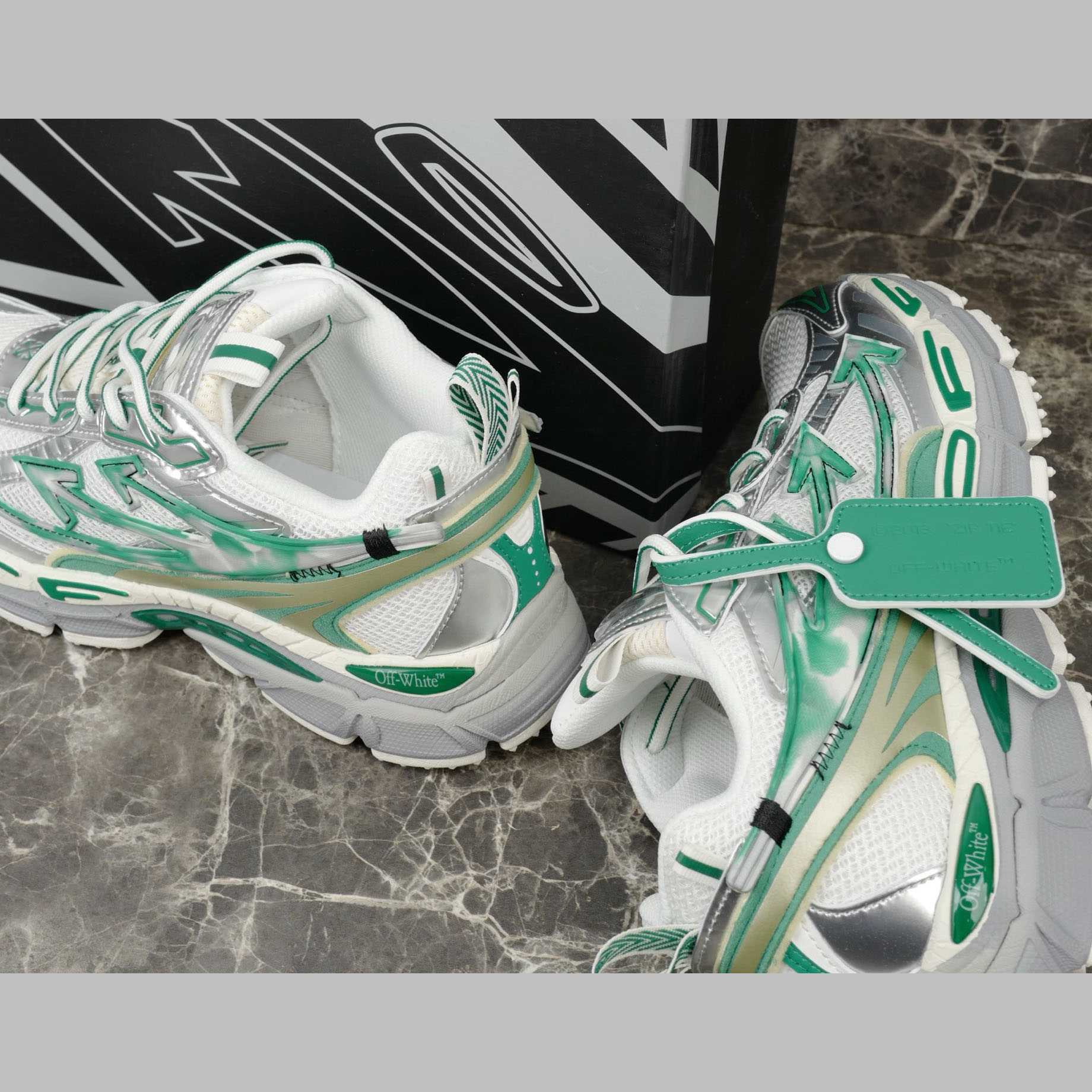 Off-White Silver/Blue Be Right Back - DopestKickz