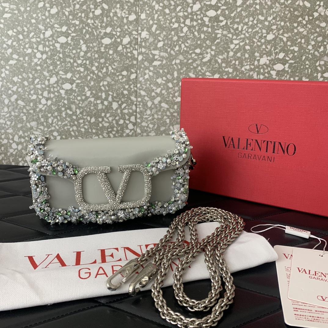 Valenti Garavani Locò Small Embroidered  Shoulder Bag - DopestKickz