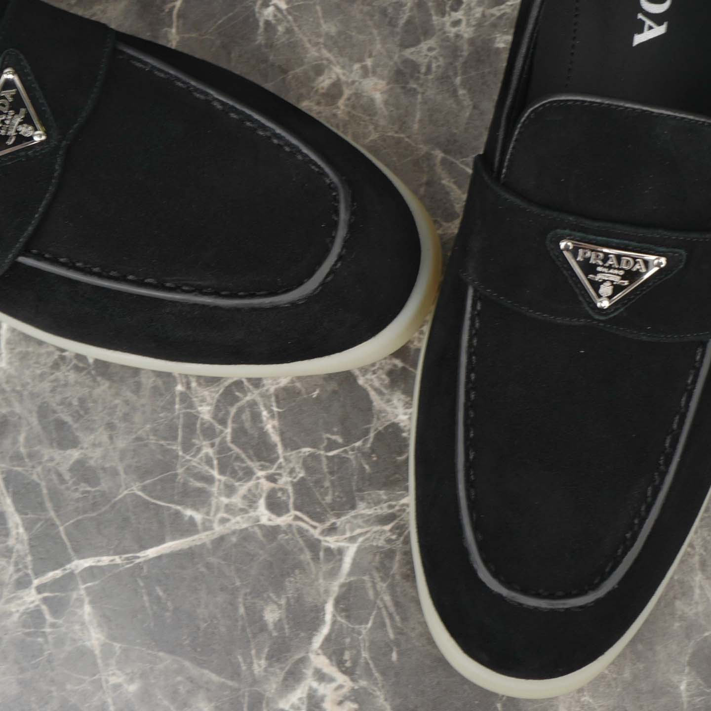 Prada Suede Leather Loafers - DopestKickz