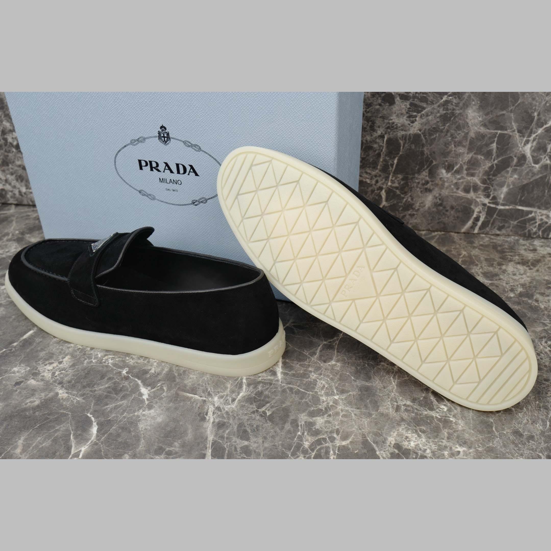 Prada Suede Leather Loafers - DopestKickz