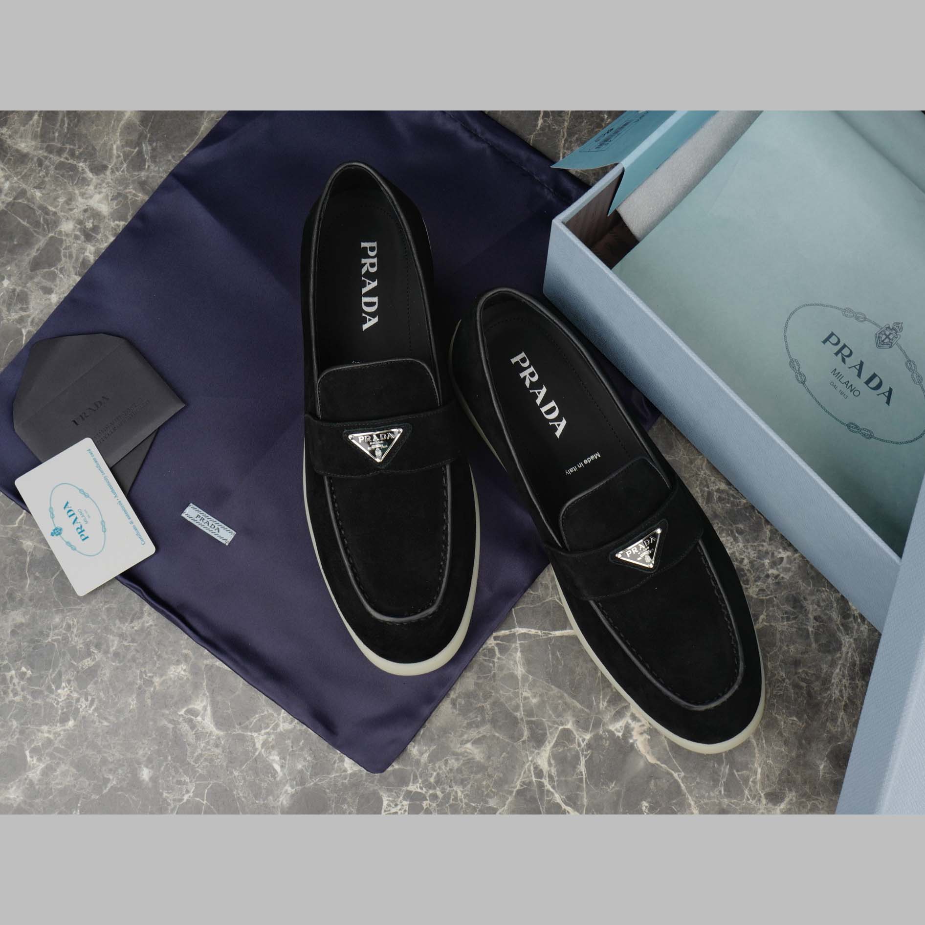 Prada Suede Leather Loafers - DopestKickz