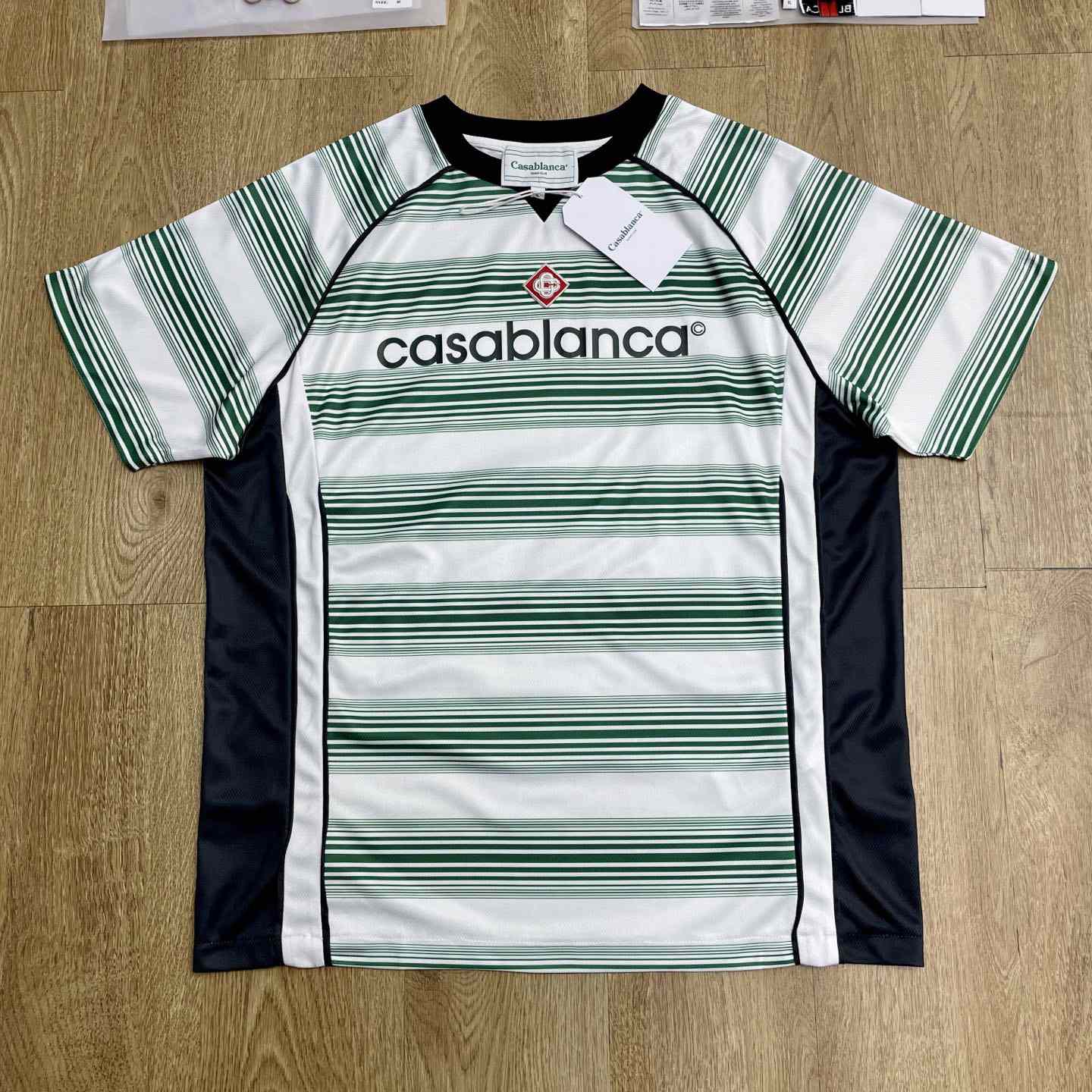 Casablanca Gradient Stripe Panelled T-shirt   C1010 - DopestKickz