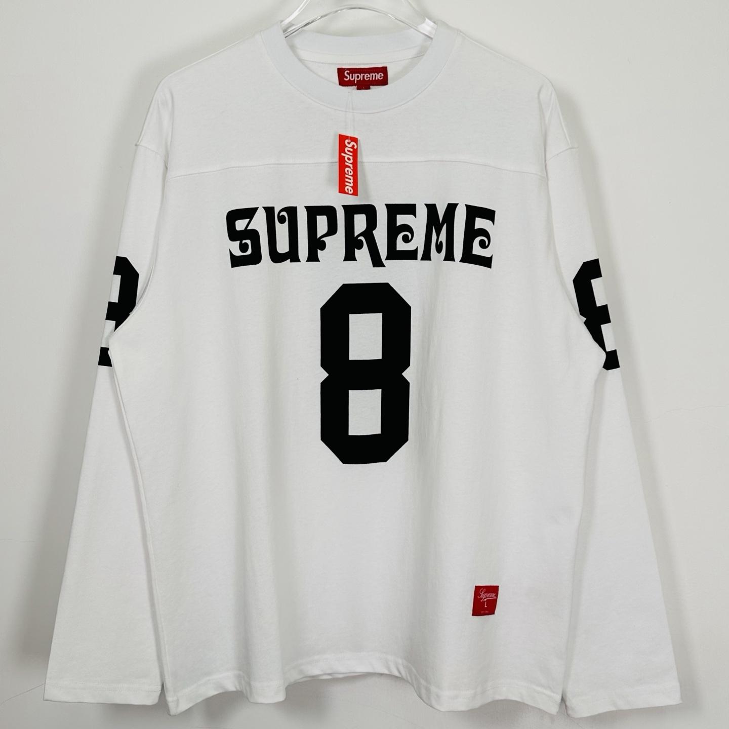 Supreme Affiliated L/S Football Top White YF1234    (50% Off Sale) - DopestKickz