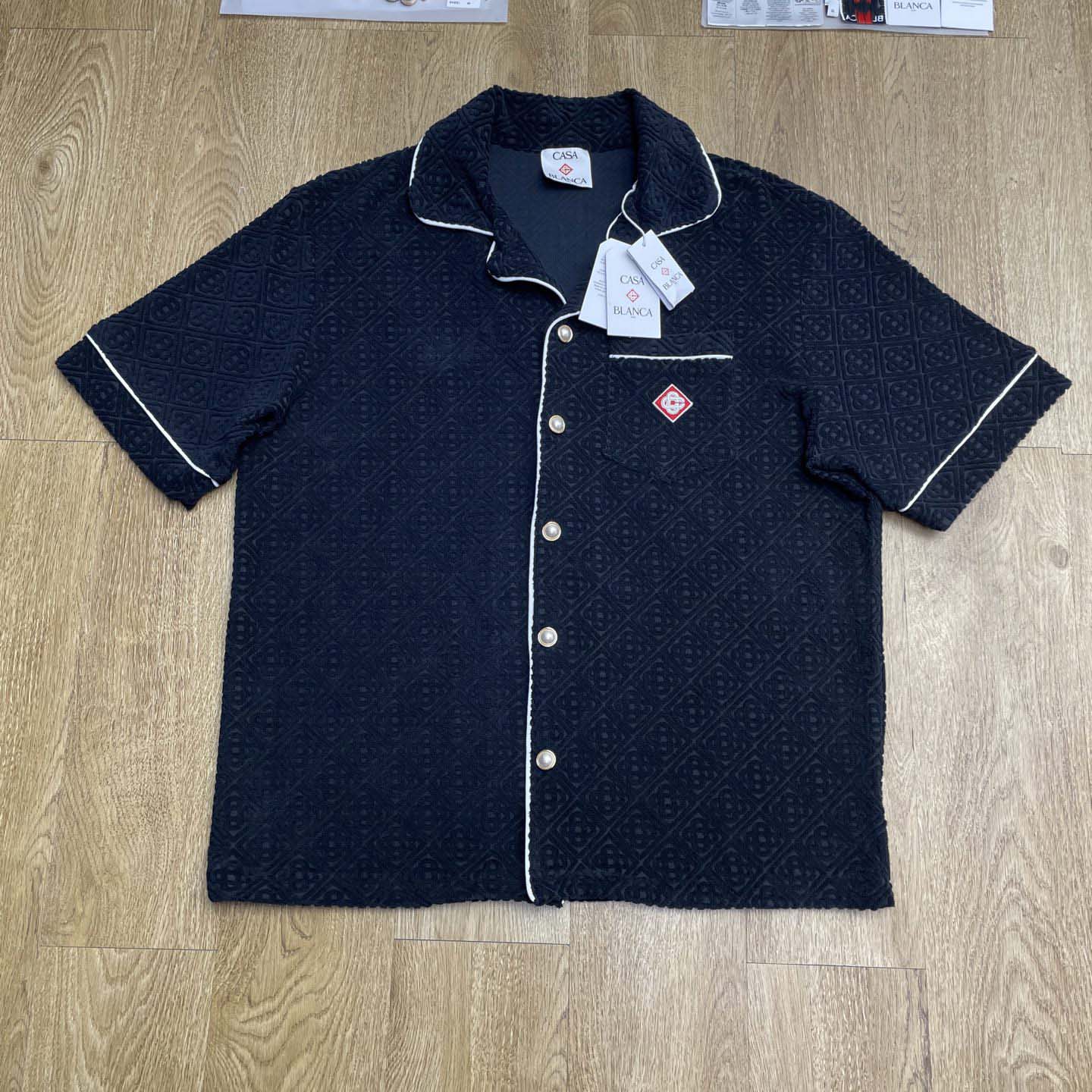 Casablanca Monogram Jacquard Towelling Short Sleeve Shirt   c1028 - DopestKickz