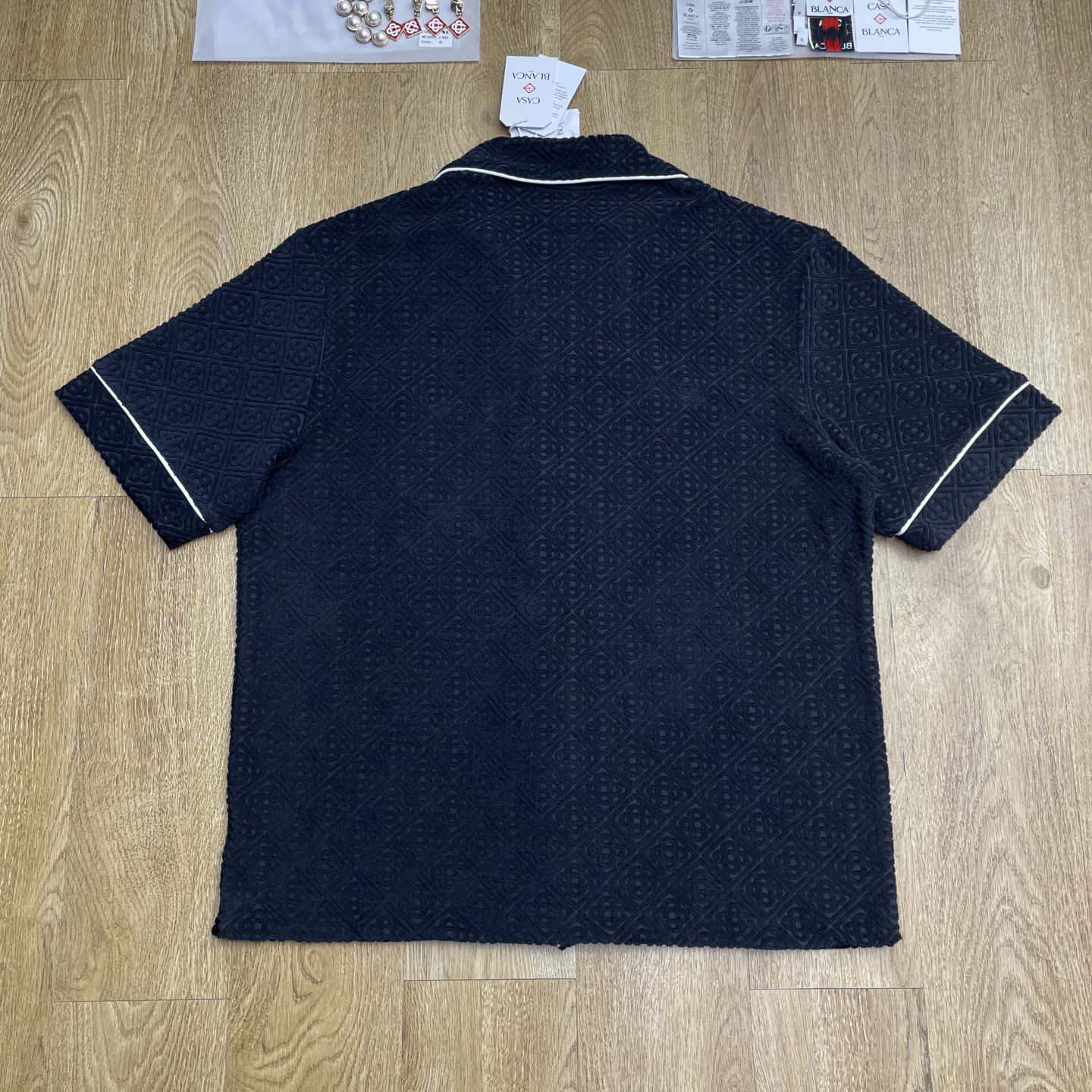 Casablanca Monogram Jacquard Towelling Short Sleeve Shirt   c1028 - DopestKickz