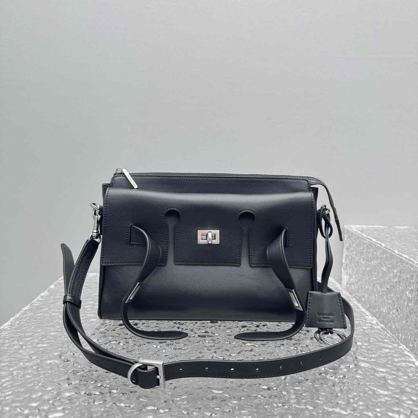 Balenciaga Bel Air Zipped Messenger Bag Small In Black - DopestKickz
