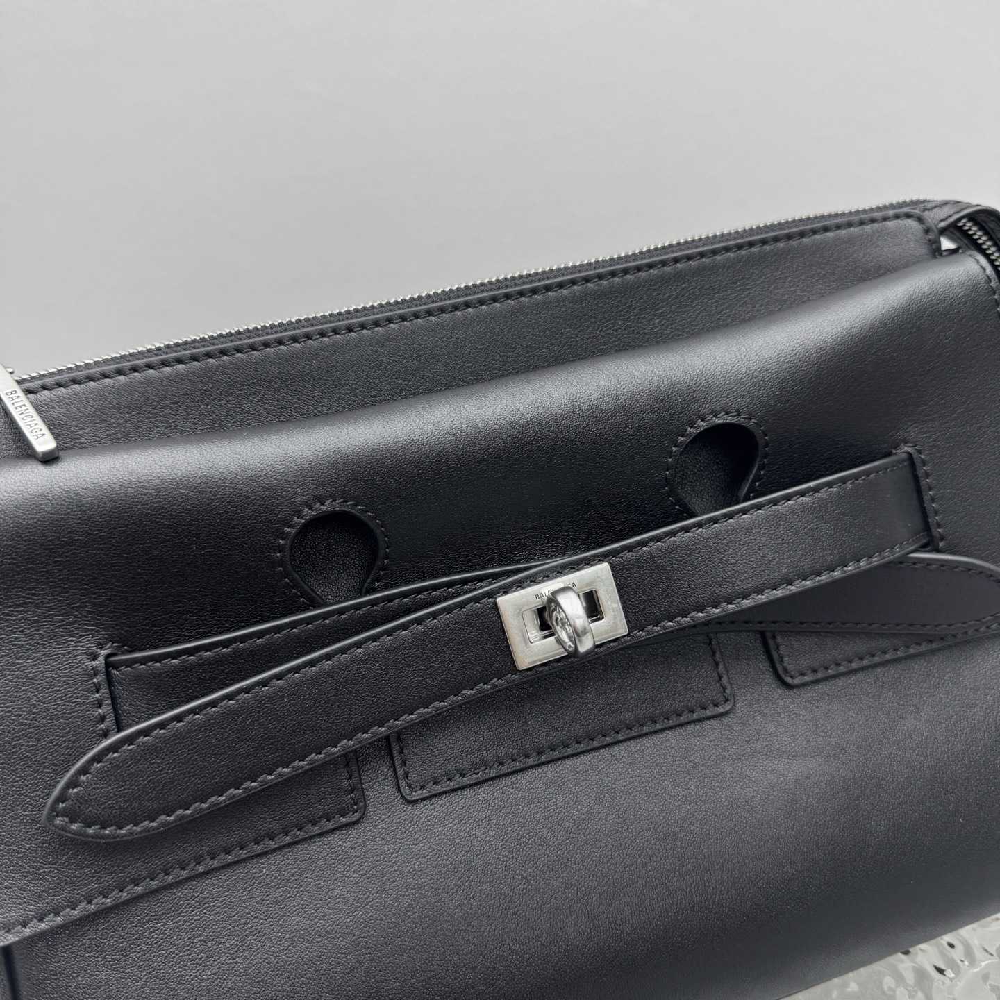 Balenciaga Bel Air Zipped Messenger Bag Small In Black - DopestKickz