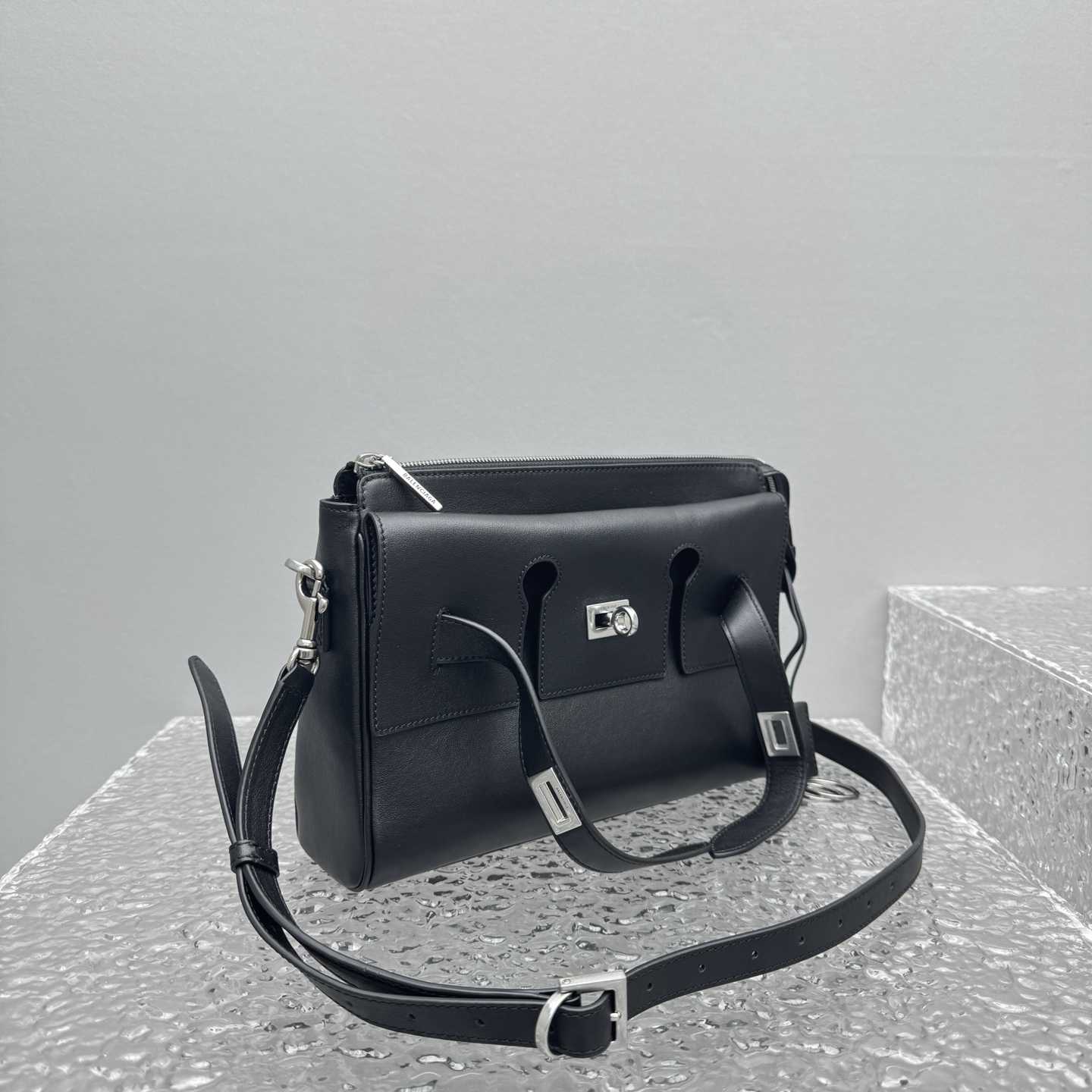 Balenciaga Bel Air Zipped Messenger Bag Small In Black - DopestKickz