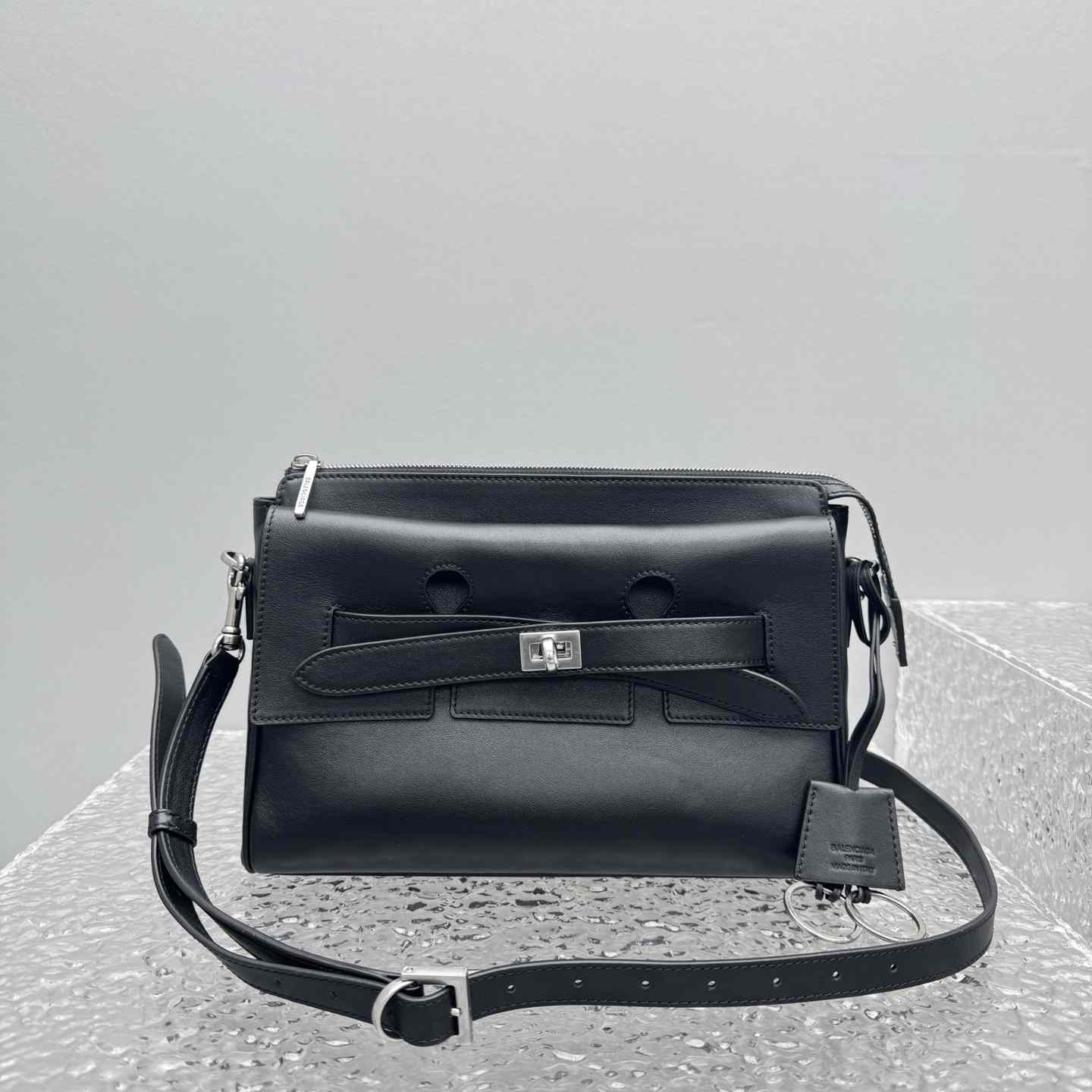 Balenciaga Bel Air Zipped Messenger Bag Small In Black - DopestKickz
