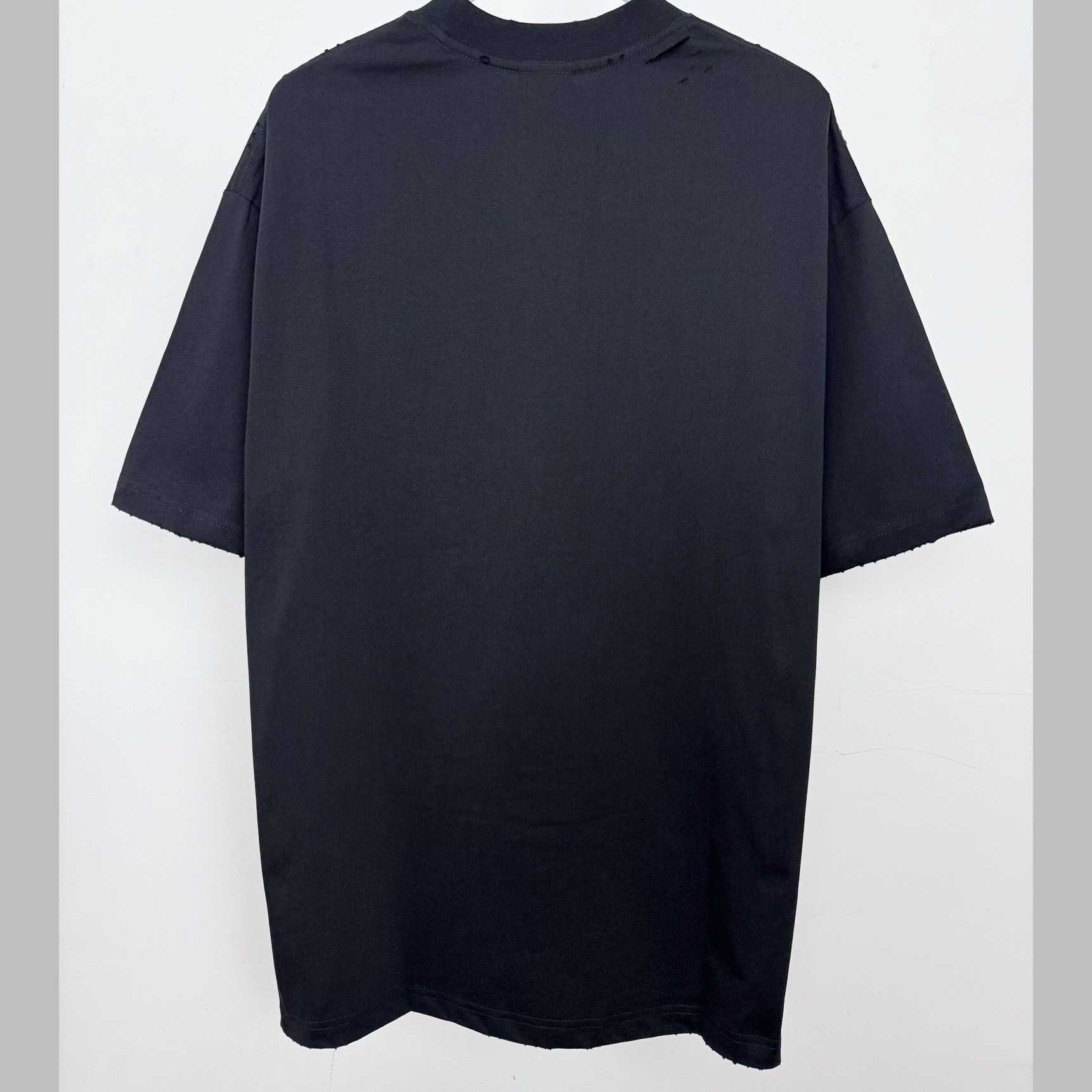 Balenciaga Fashion Designer Oversized T-Shirt In Faded Black Dry Jersey - DopestKickz