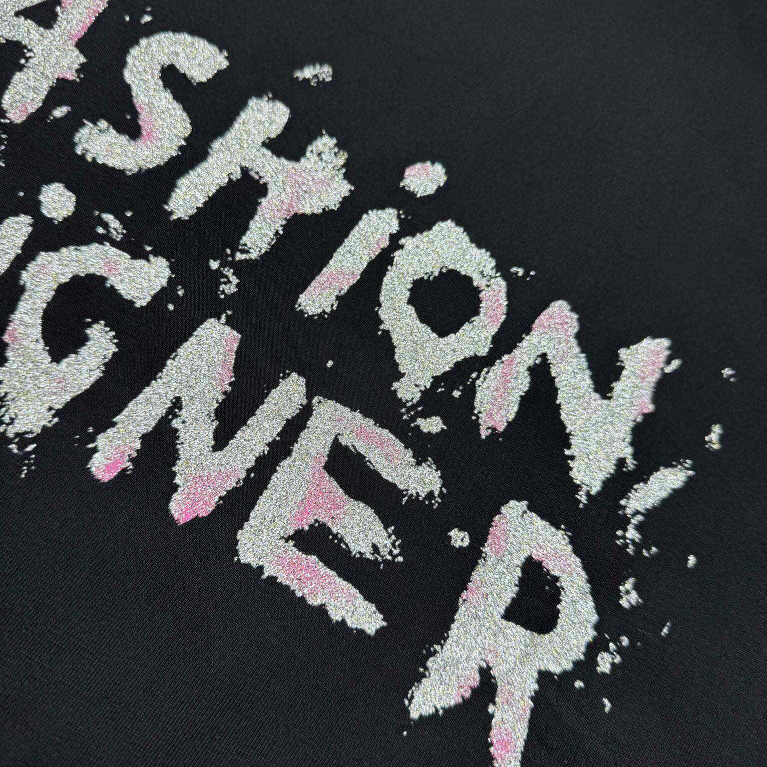 Balenciaga Fashion Designer Oversized T-Shirt In Faded Black Dry Jersey - DopestKickz