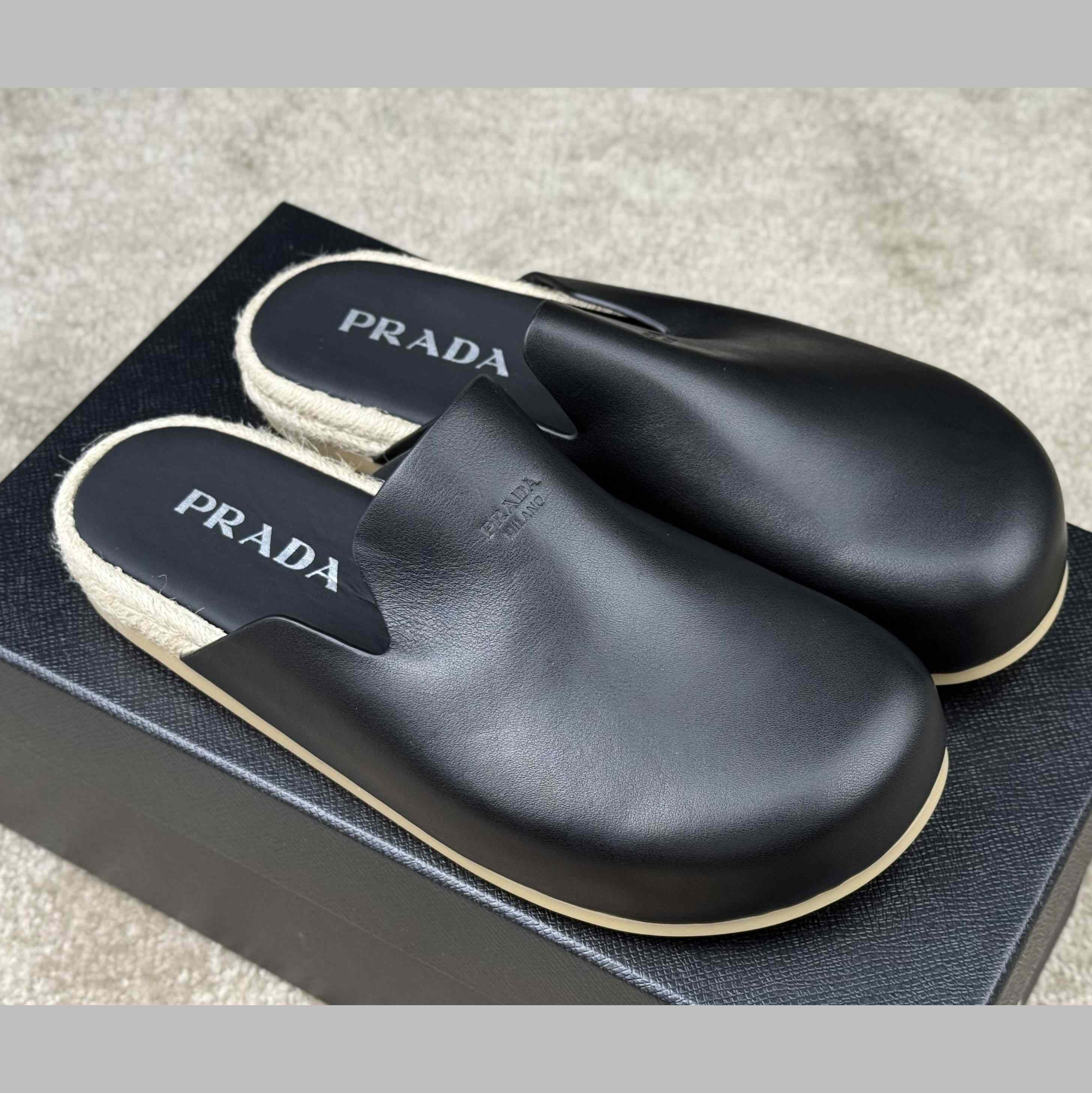 Prada Leather Mules - DopestKickz