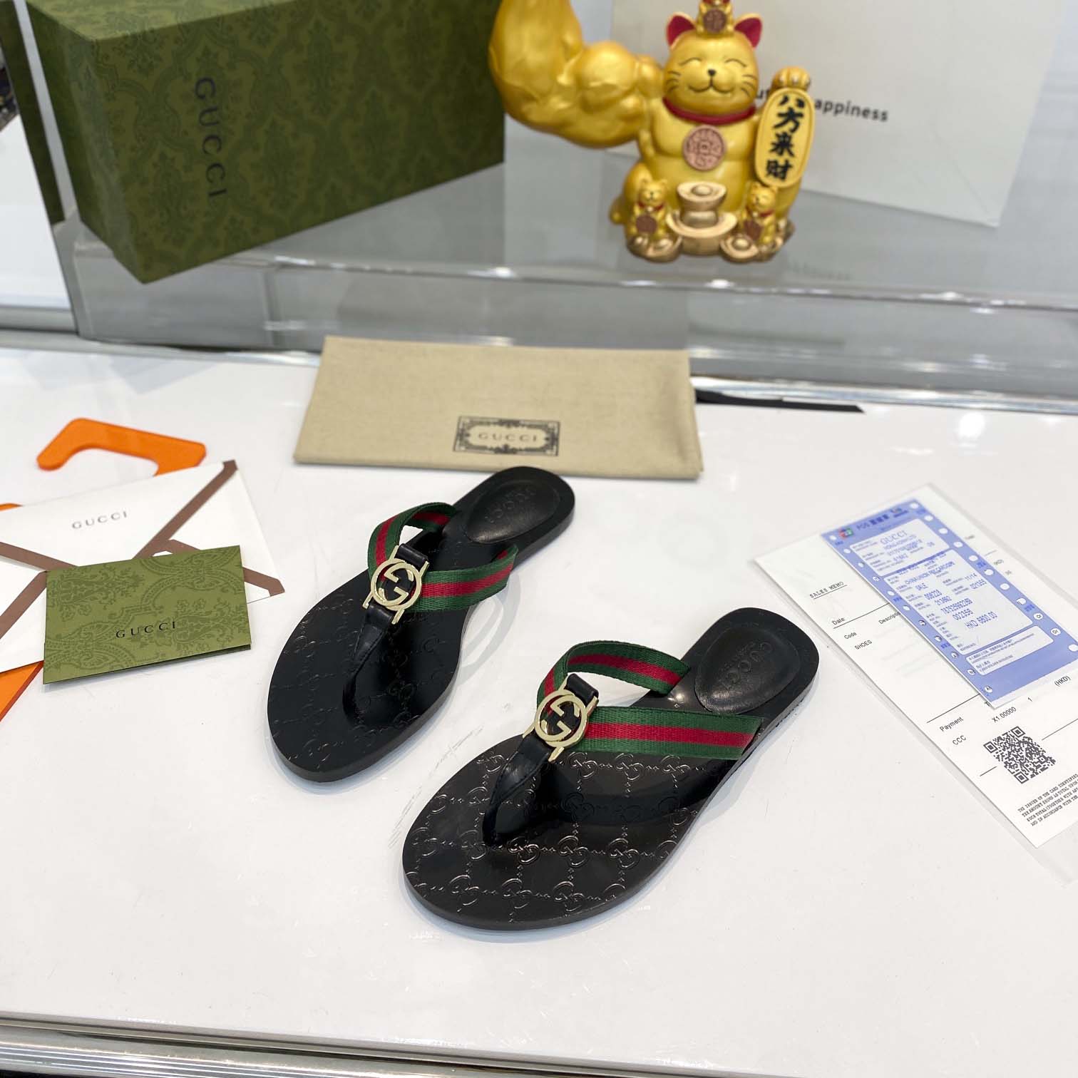 Gucci Thong Sandal With Web - DopestKickz