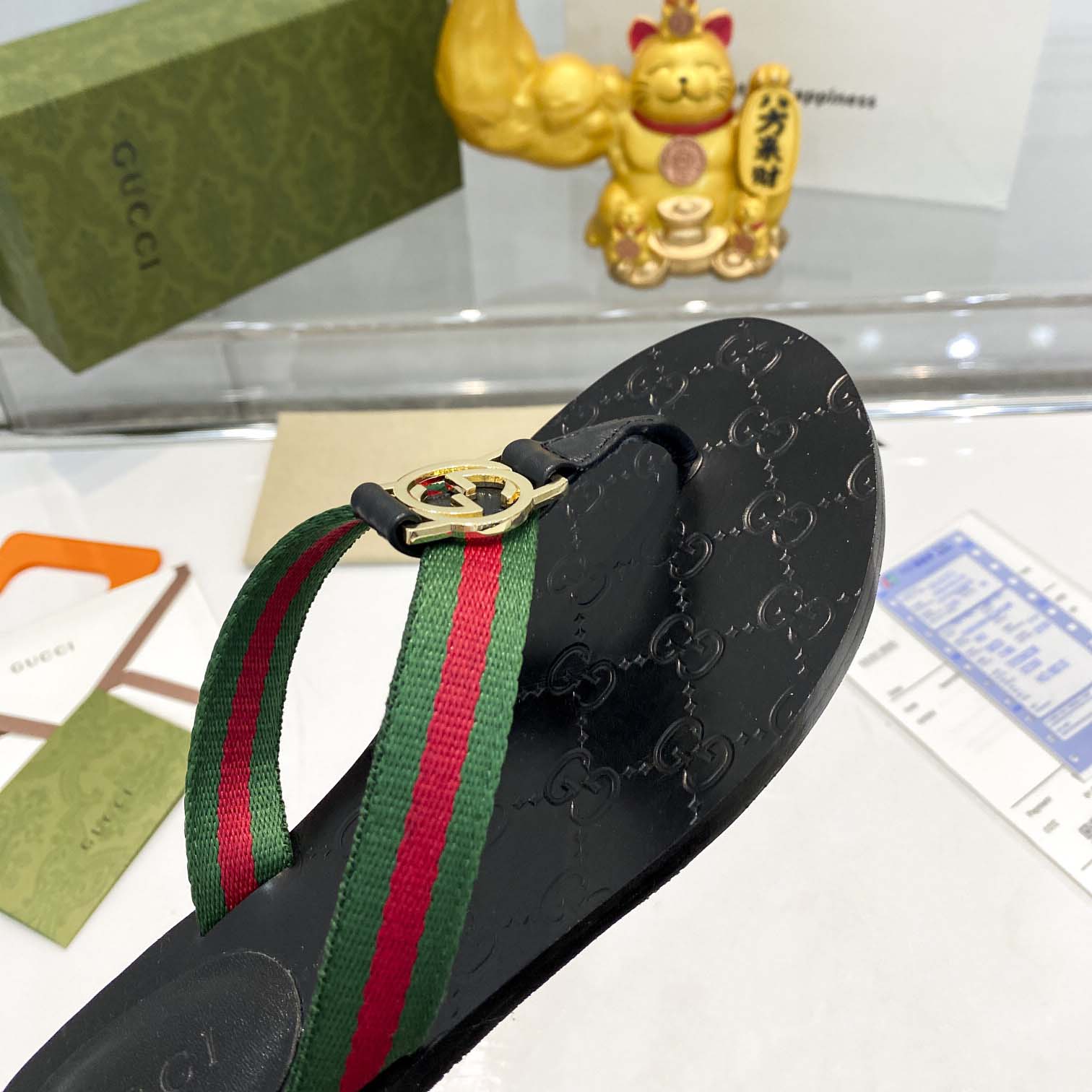 Gucci Thong Sandal With Web - DopestKickz