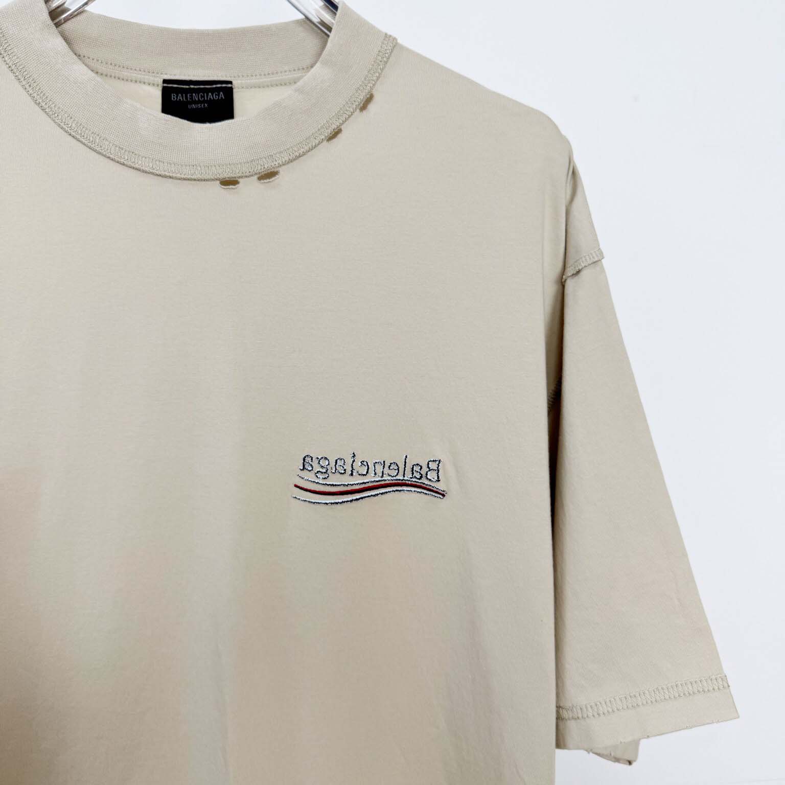 Balenciaga Embroidered Logo Wave Political Campaign T-Shirt  - DopestKickz