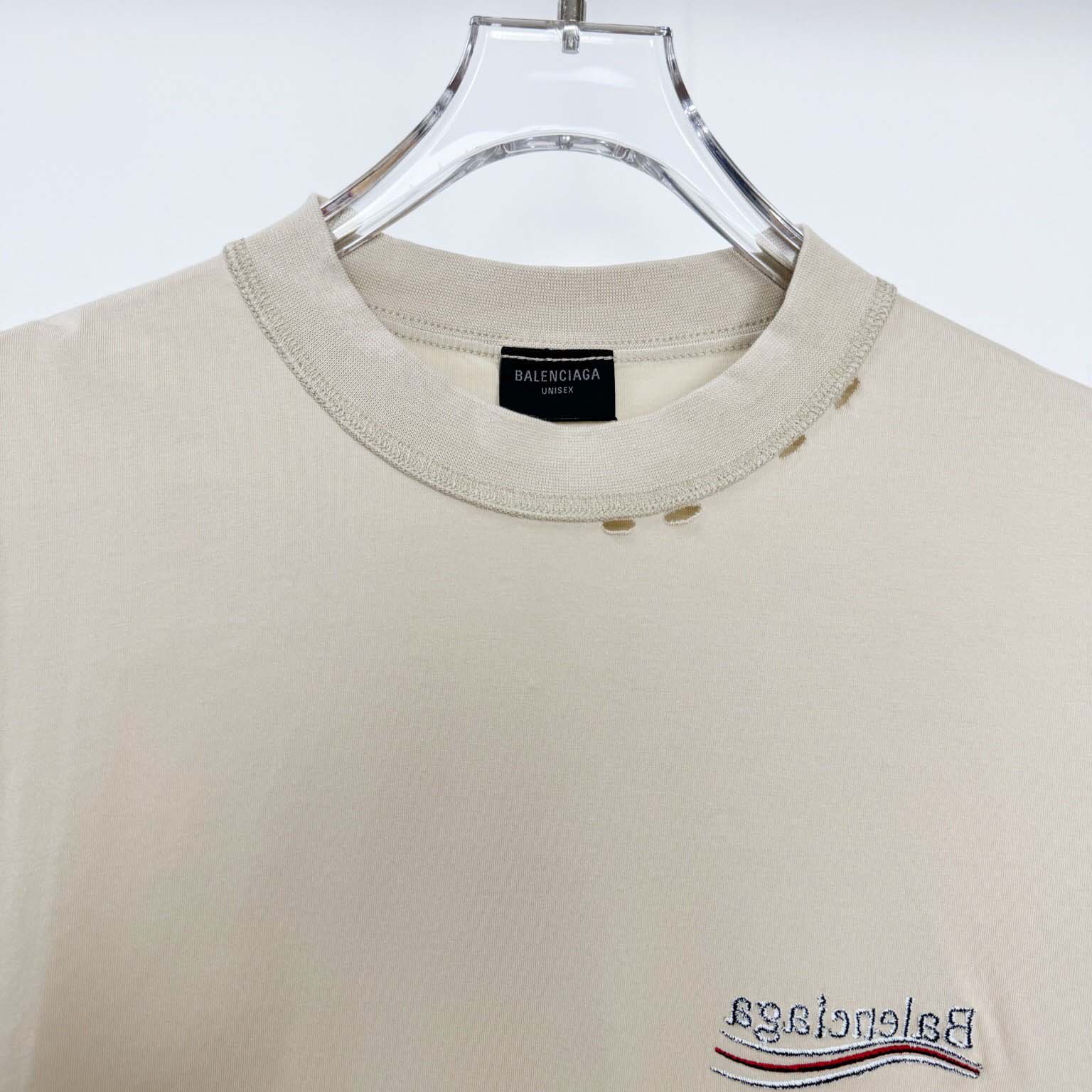 Balenciaga Embroidered Logo Wave Political Campaign T-Shirt  - DopestKickz