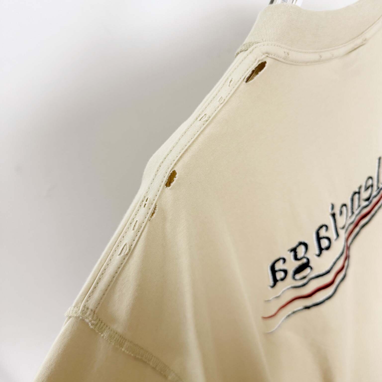 Balenciaga Embroidered Logo Wave Political Campaign T-Shirt  - DopestKickz