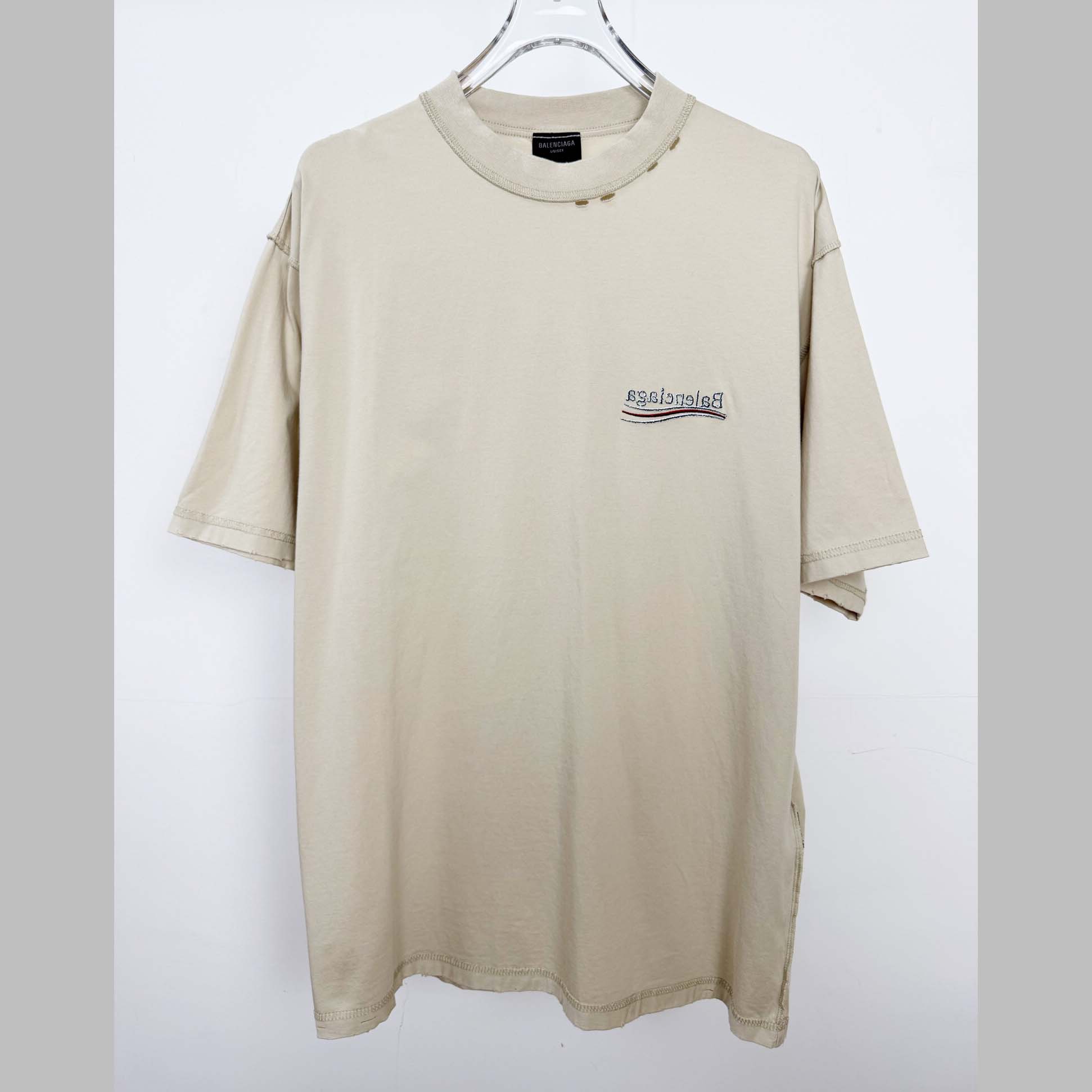 Balenciaga Embroidered Logo Wave Political Campaign T-Shirt  - DopestKickz