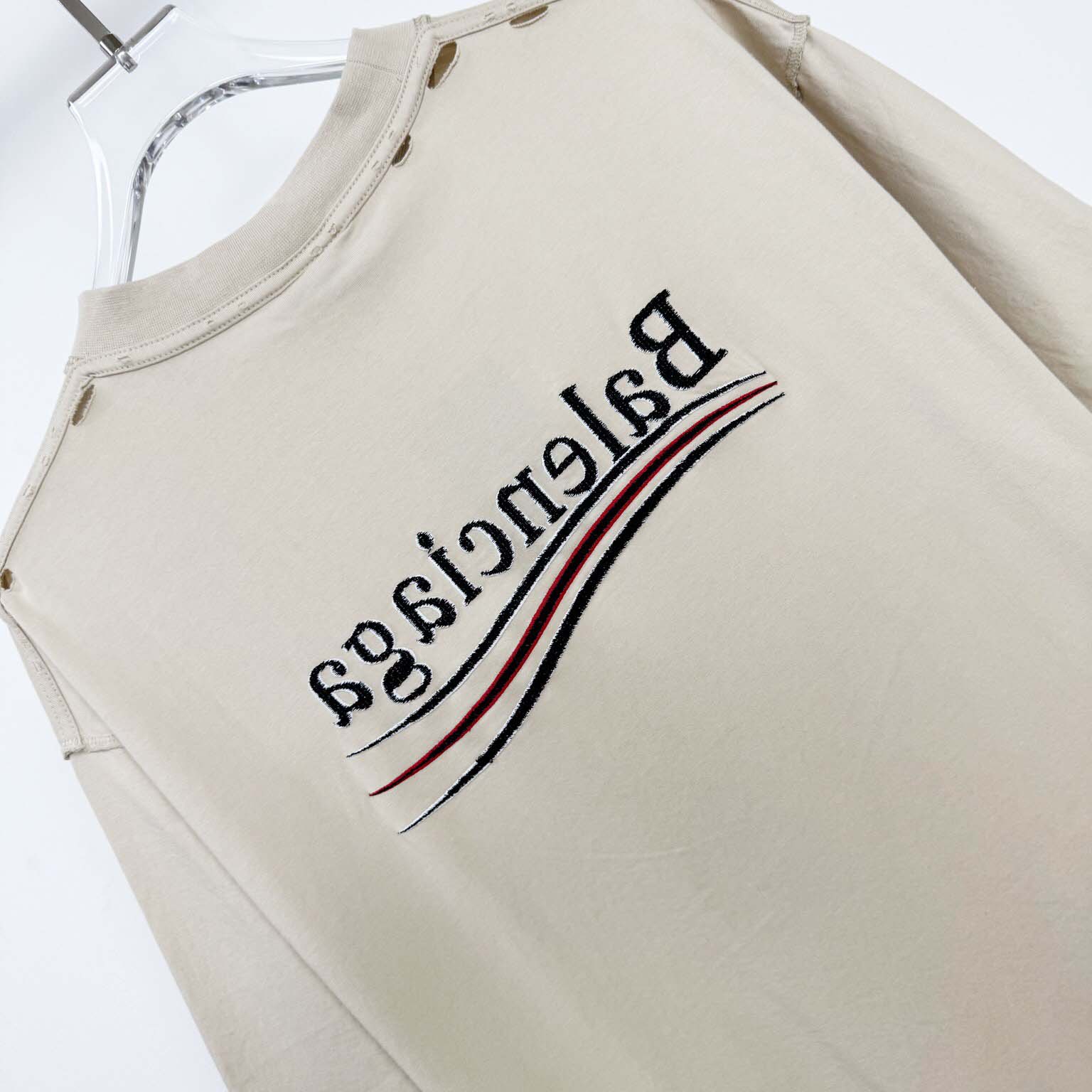 Balenciaga Embroidered Logo Wave Political Campaign T-Shirt  - DopestKickz