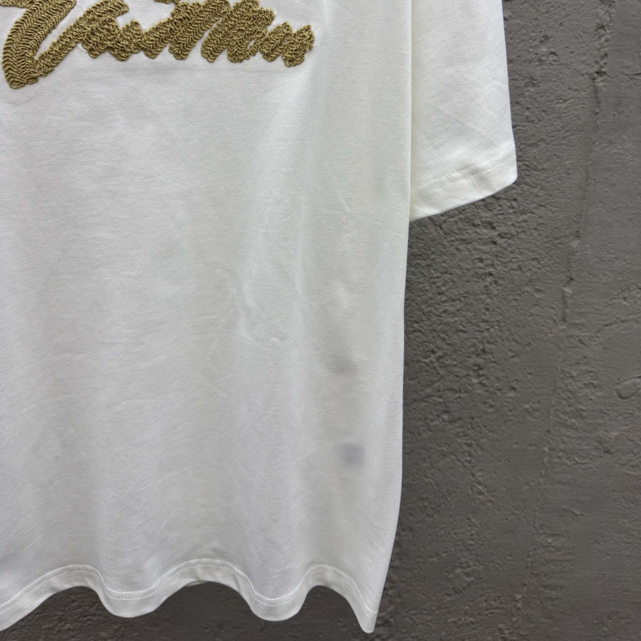 Louis Vuitton Embroidered Signature T-Shirt   1AHW84 - DopestKickz
