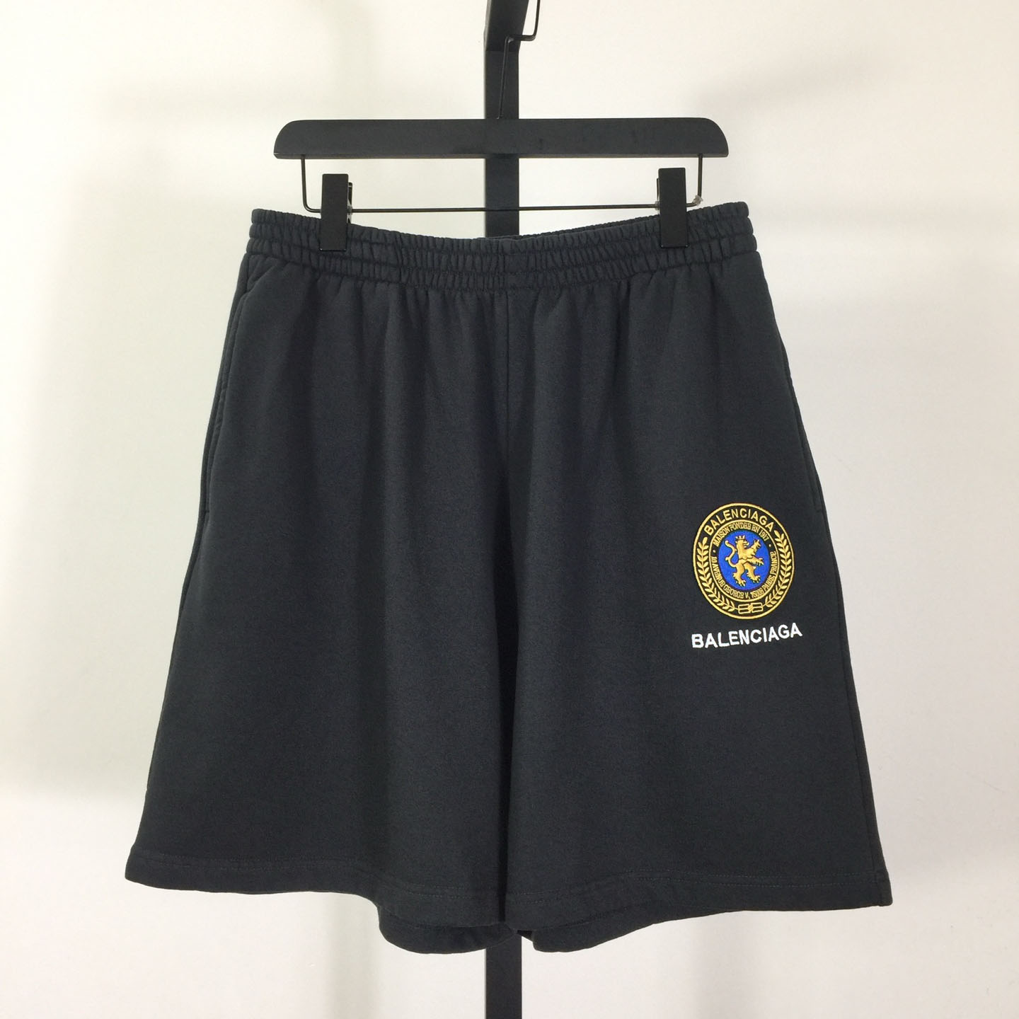 Balenciaga Uniform Merch Short In Faded Black Dry Fleece - DopestKickz